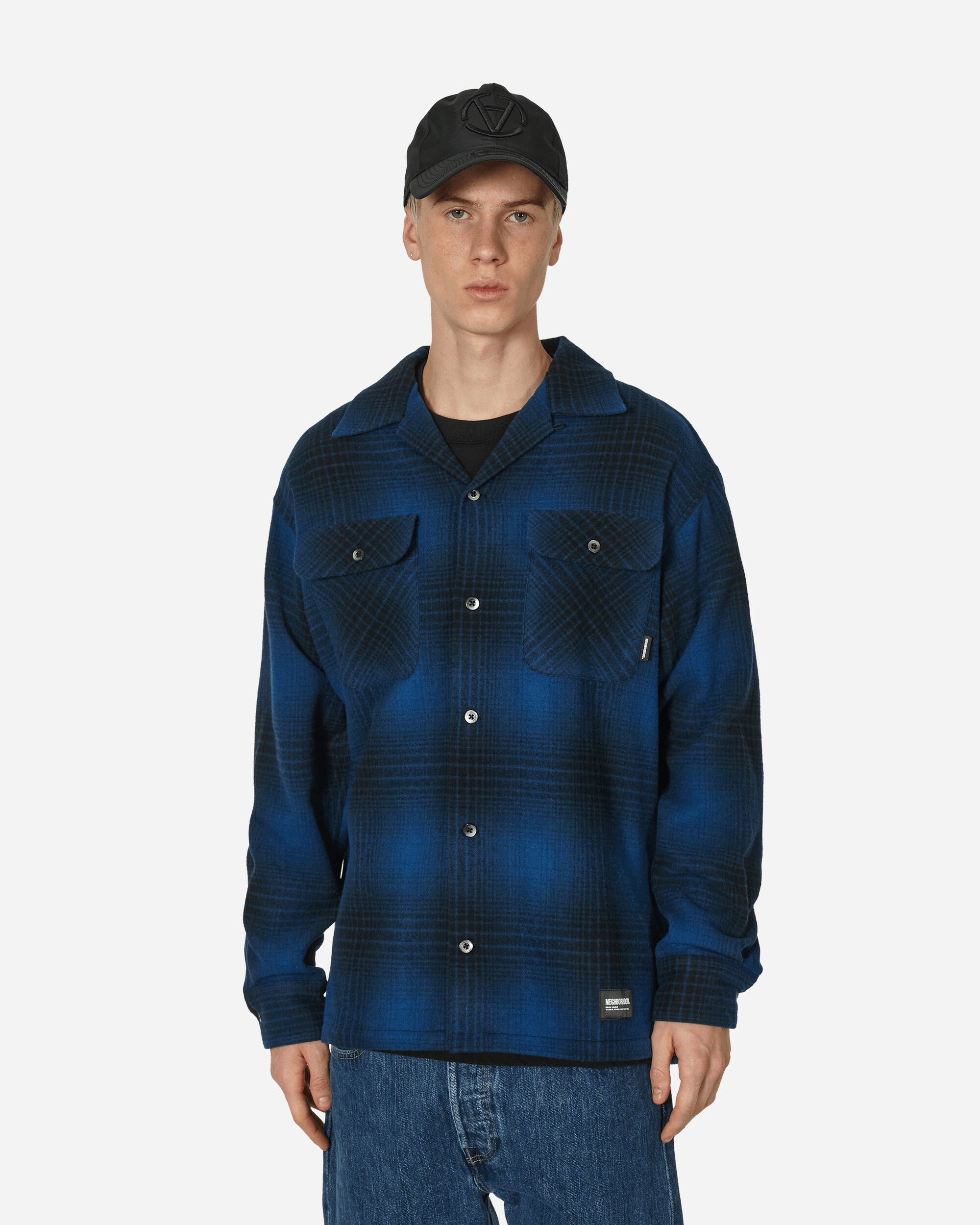 Wool Hombre Check Longsleeve Shirt Blue – Slam Jam