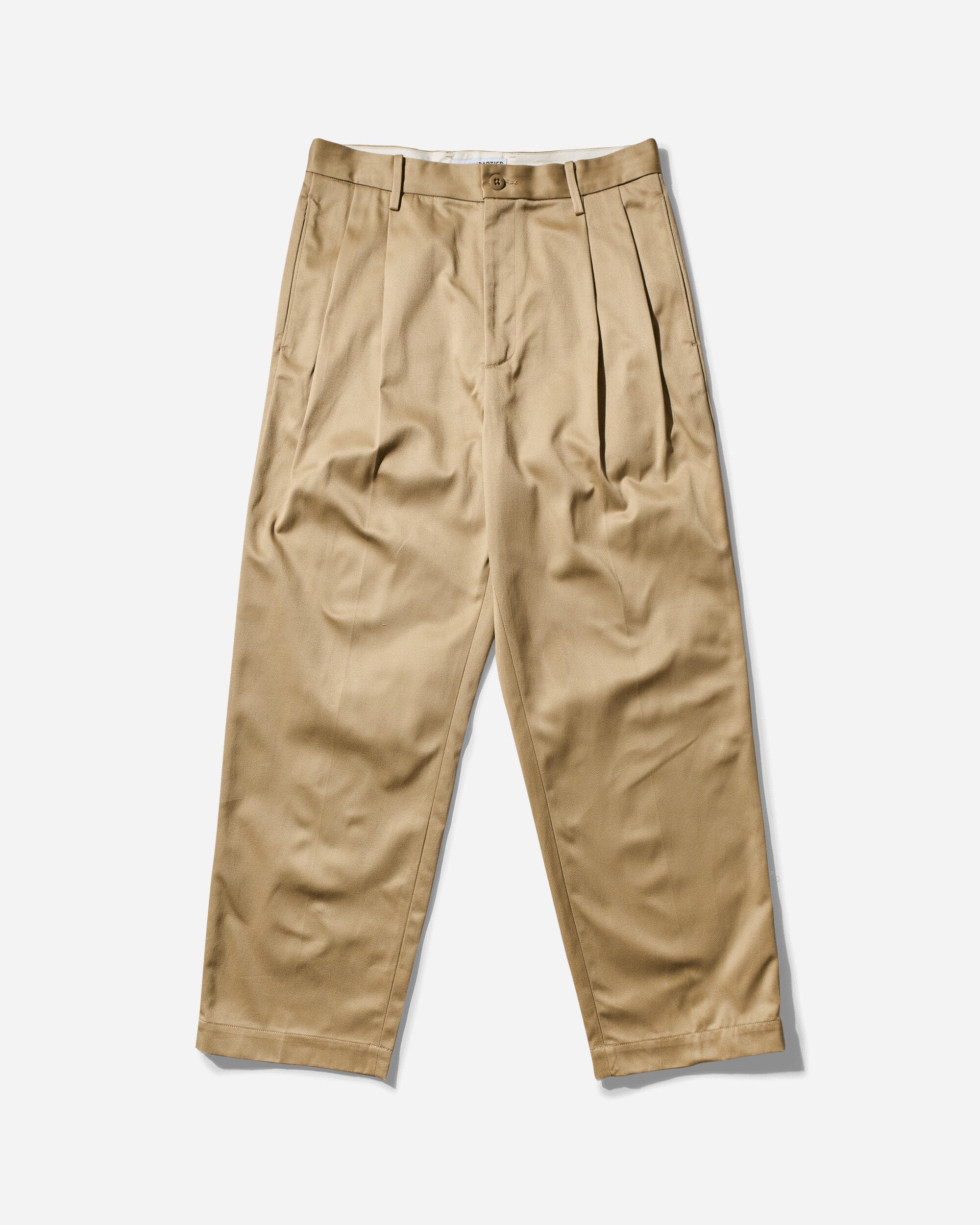 Men's Double Pleated Chino Trousers Beige – Slam Jam