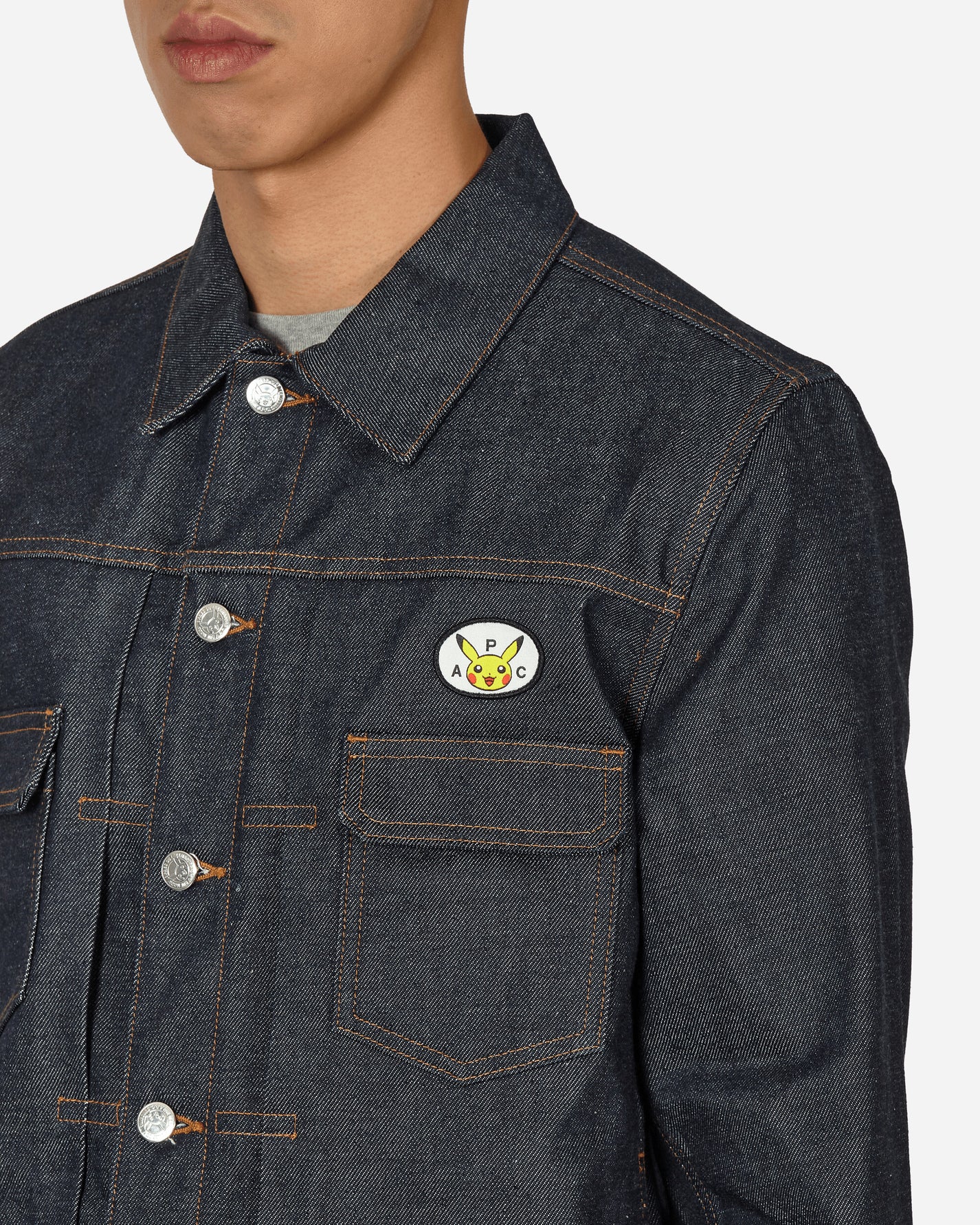 A.P.C. Veste Jean Pokemon Indigo Coats and Jackets Denim Jackets COGZI-M02897 IAI