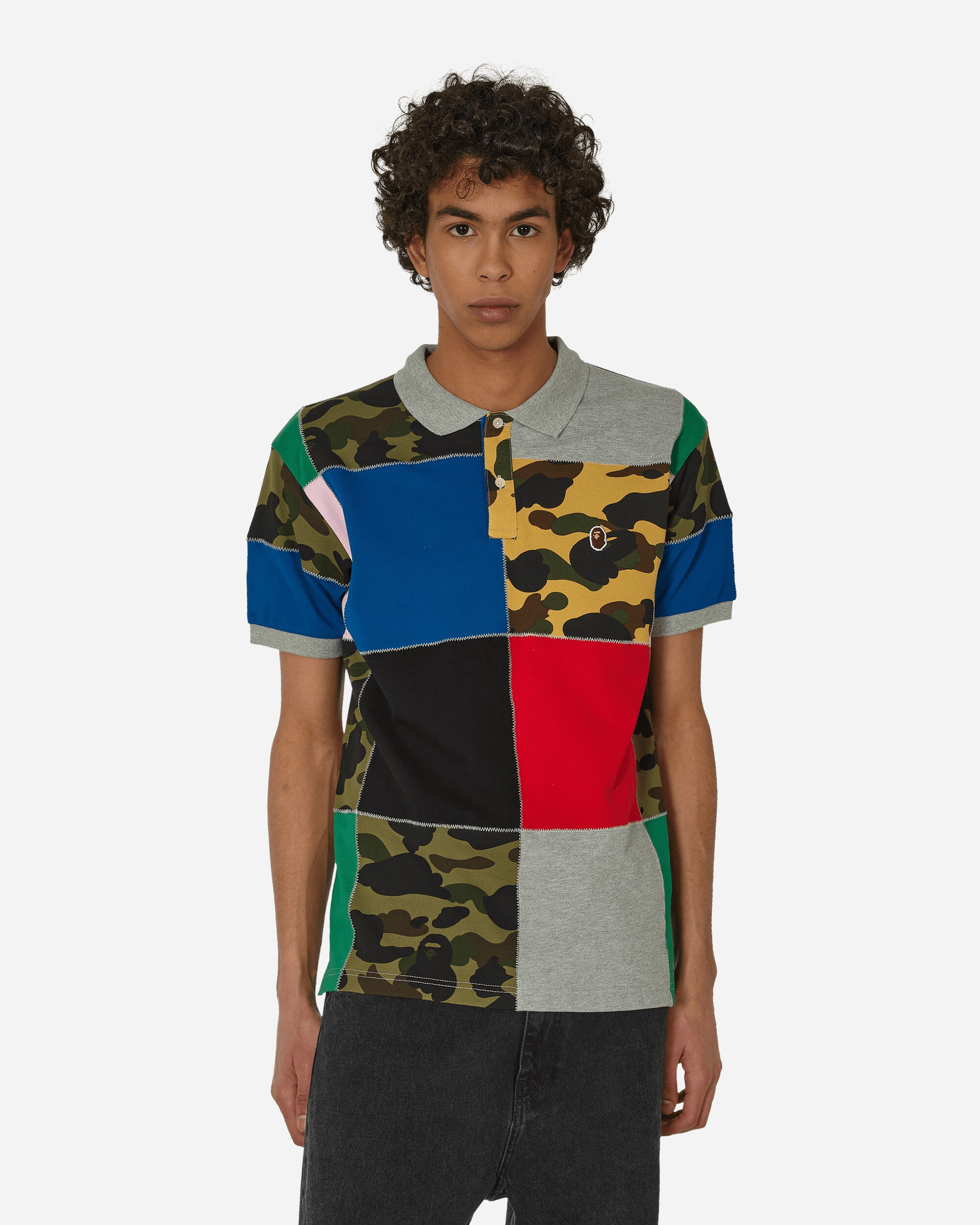 Patchwork Polo Shirt Multicolor