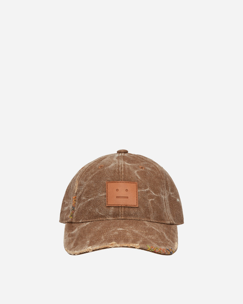 Leather Face Patch Cap Toffee Brown