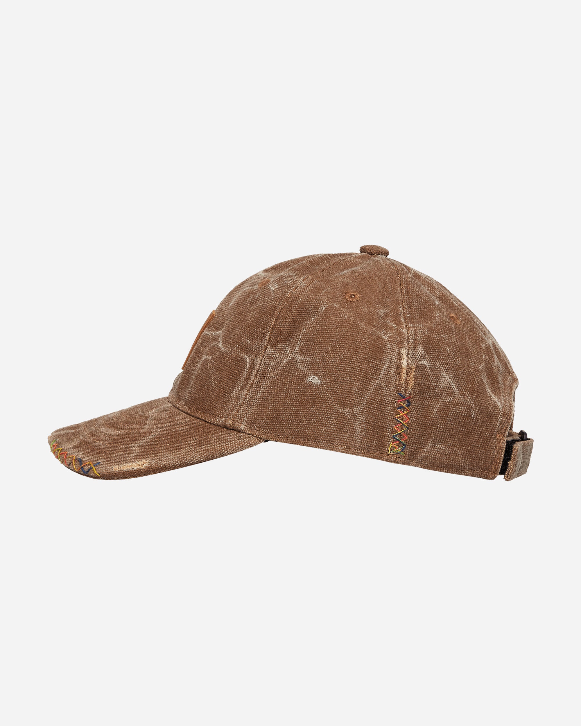 Leather Face Patch Cap Toffee Brown