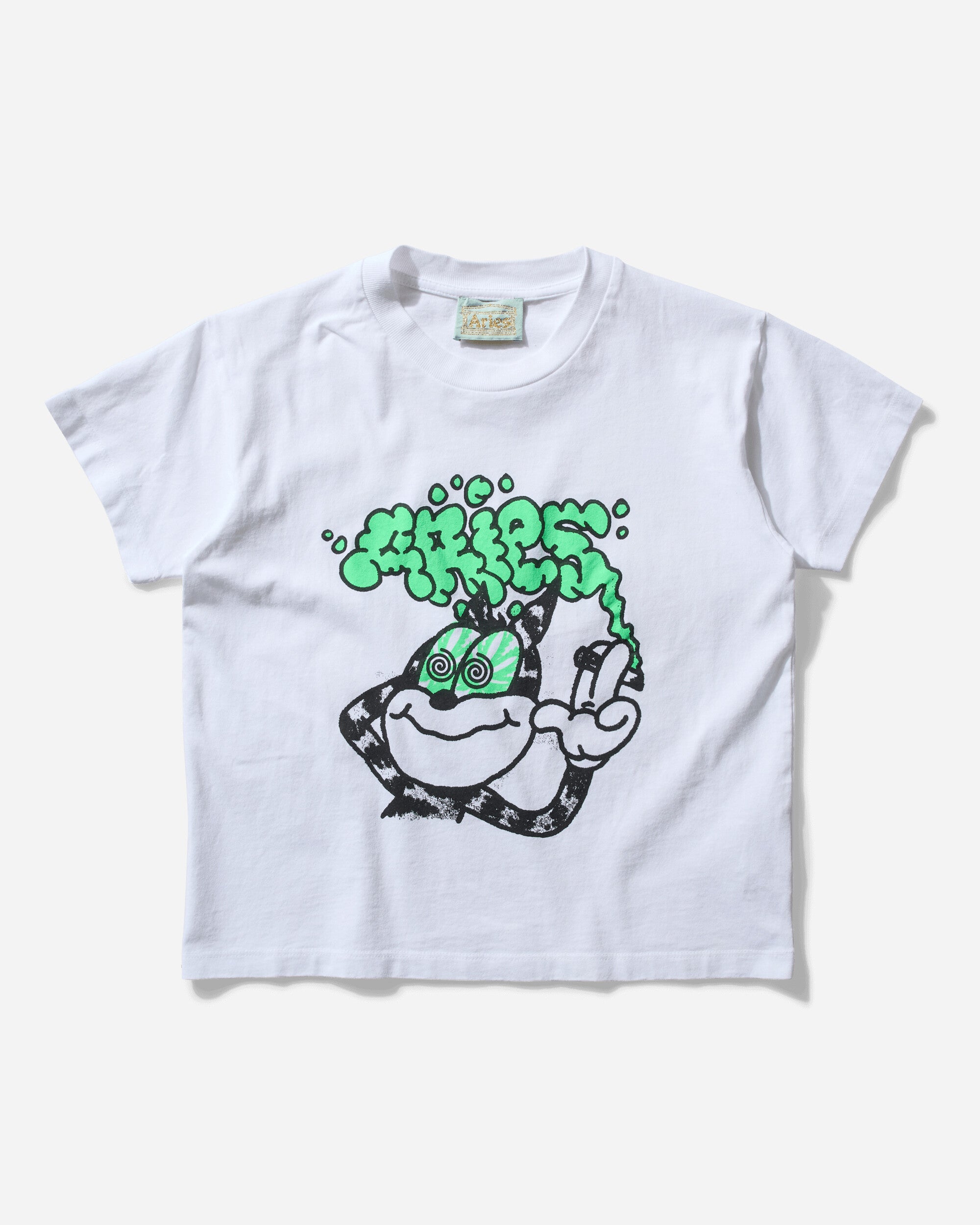 Aries Stoned Cat SS Tee Baby White T-Shirts Shortsleeve AR6001002P WHT