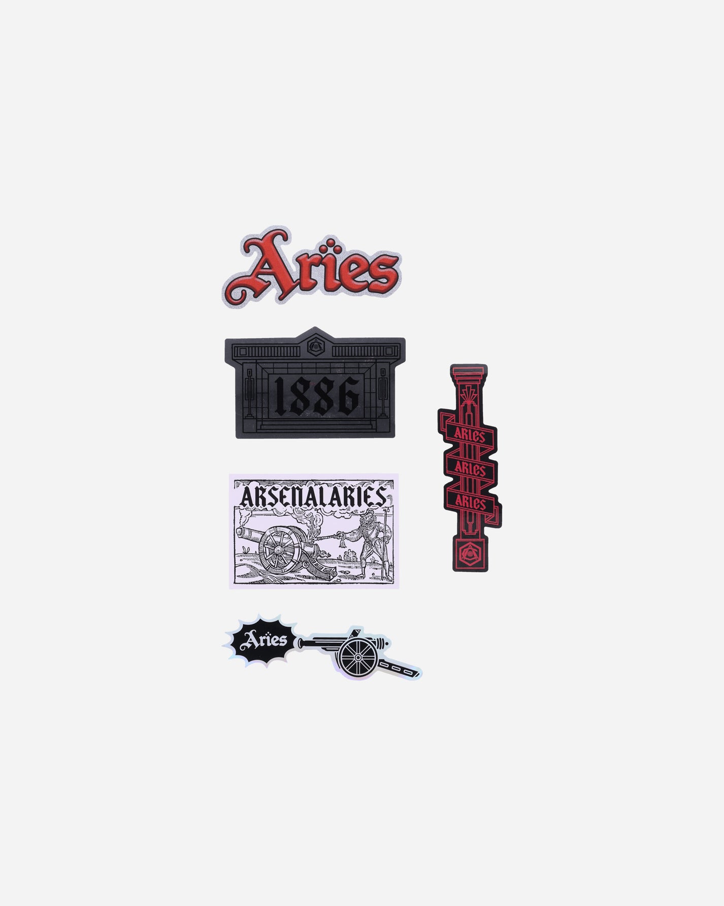 Aries Arsenal X Aries Sticker Pack Multi Home Decor Stickers U06716 MULTI