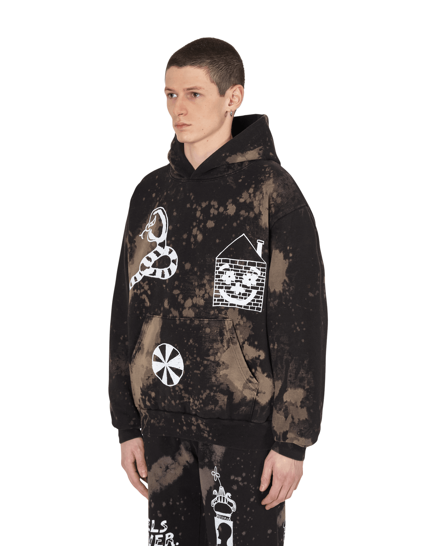 Brain Dead BD x SJ Acid Splatter Hooded Sweatshirt Black/Acid Sweatshirts Hoodies BDSJ001 BLKA