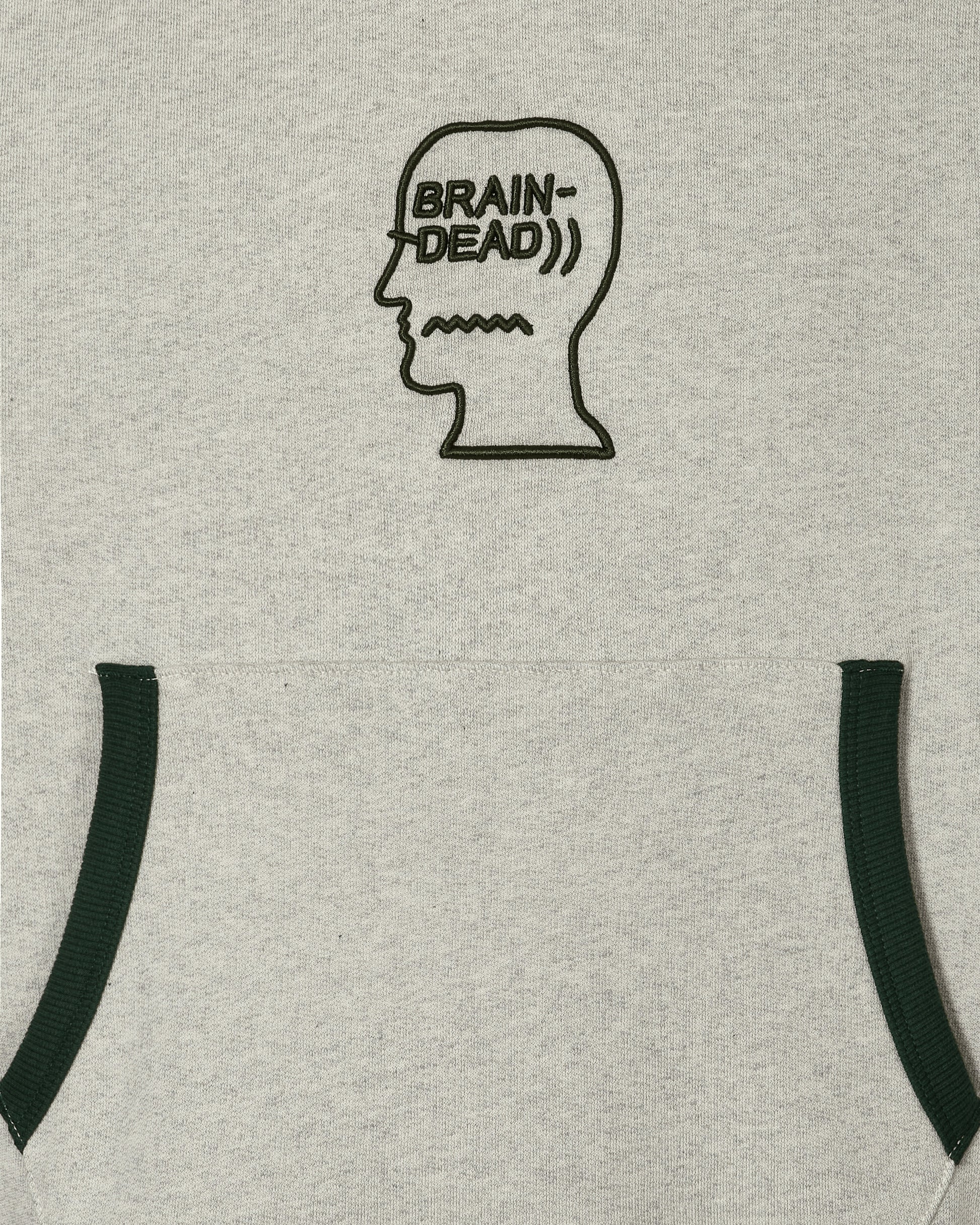 Brain Dead Fleece Logo Head Raglan Hoodie Oatmeal Sweatshirts Hoodies T09003760GR OAT