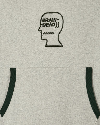 Brain Dead Fleece Logo Head Raglan Hoodie Oatmeal Sweatshirts Hoodies T09003760GR OAT