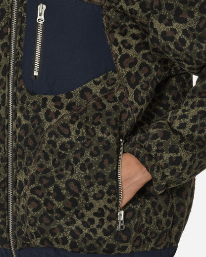 Brain Dead Leopard Reverse Sherpa Jacket Olive Coats and Jackets Jackets O09002268GR OLIVE