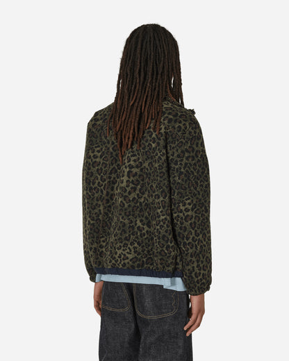 Brain Dead Leopard Reverse Sherpa Jacket Olive Coats and Jackets Jackets O09002268GR OLIVE