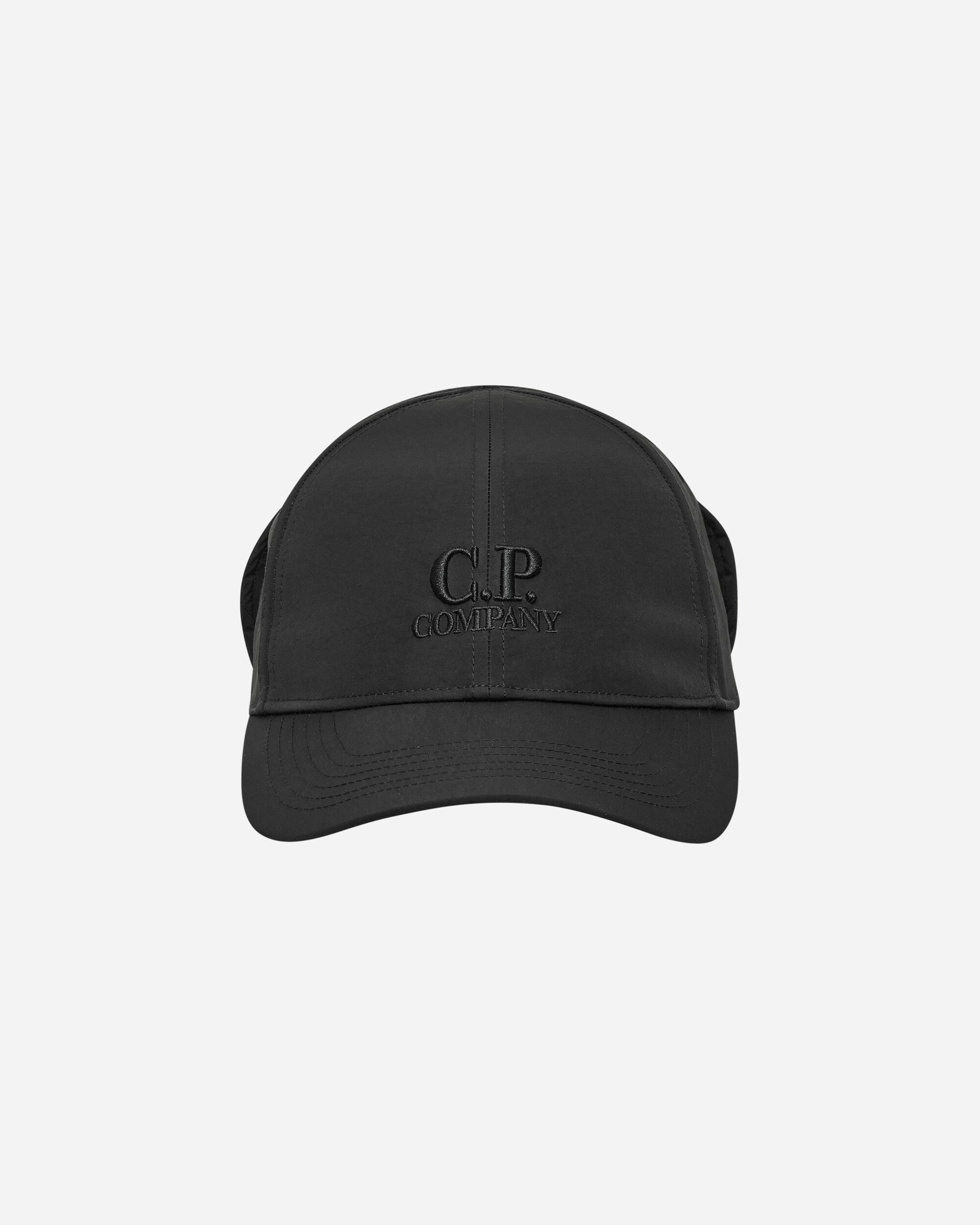 C.P. Company Chrome-R Goggle Cap Black Hats Caps 18CMAC146A-005904A 999