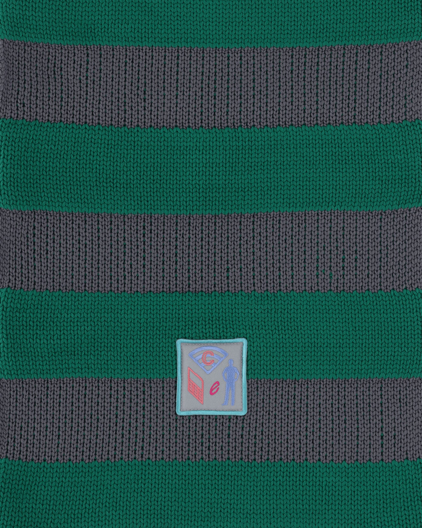 Cav Empt Poly Knit Stripe Scarf Green Gloves and Scarves Scarves and Warmneck CES24G02 001