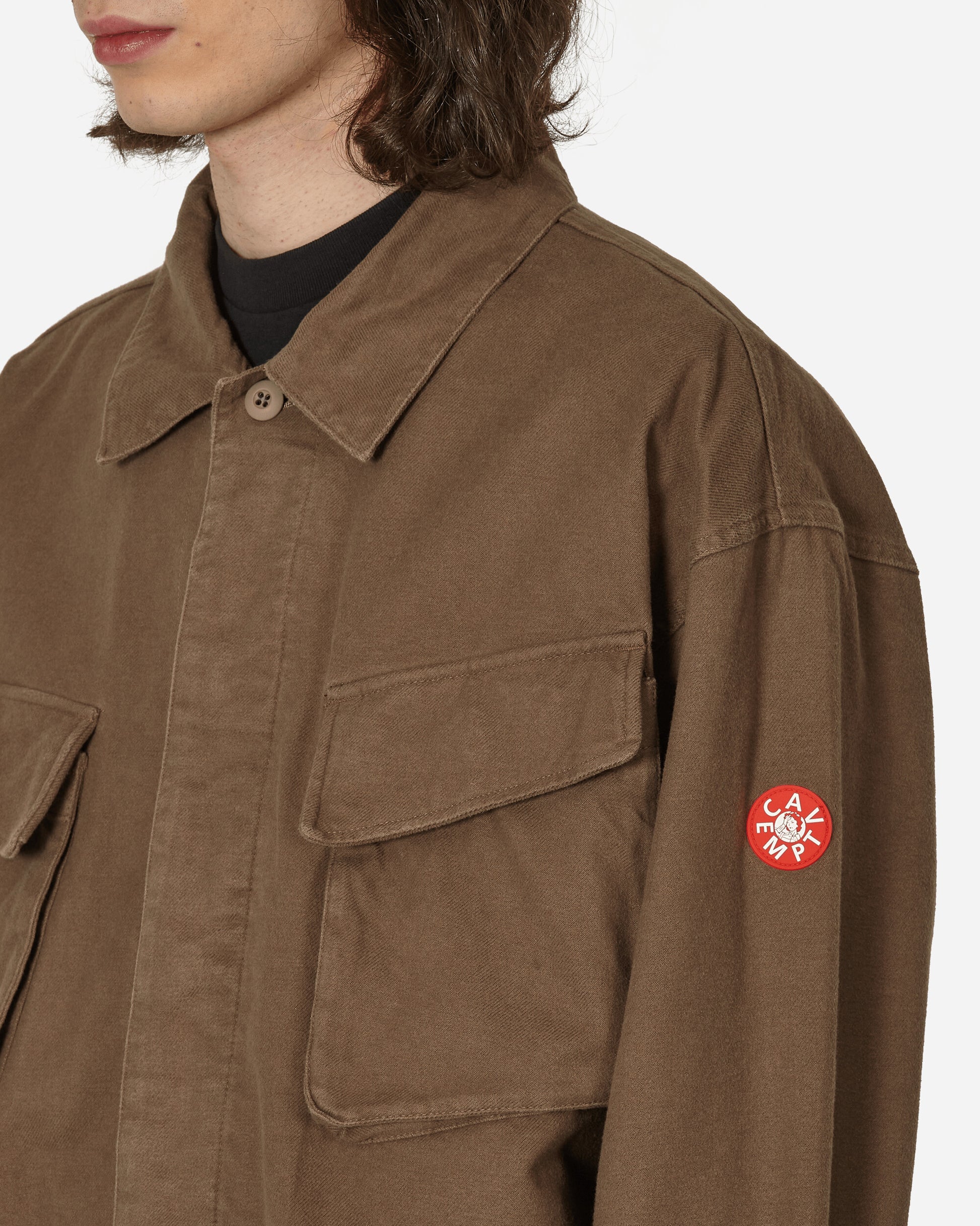 Cav Empt Community Button Jacket Brown Coats and Jackets Bomber Jackets CES24JK12 001