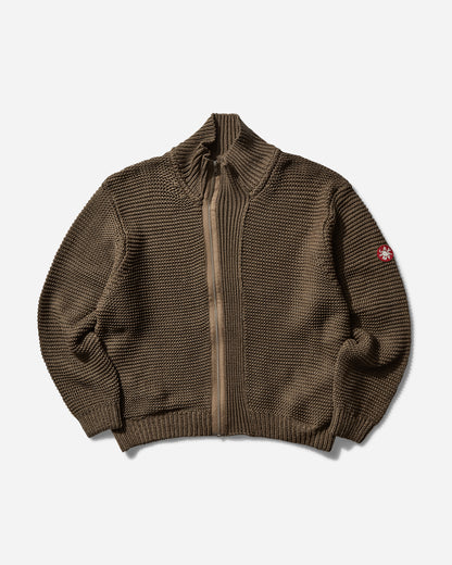 Cav Empt Cotton Zip Up Knit Khaki Knitwears Sweaters CES26KN02 1