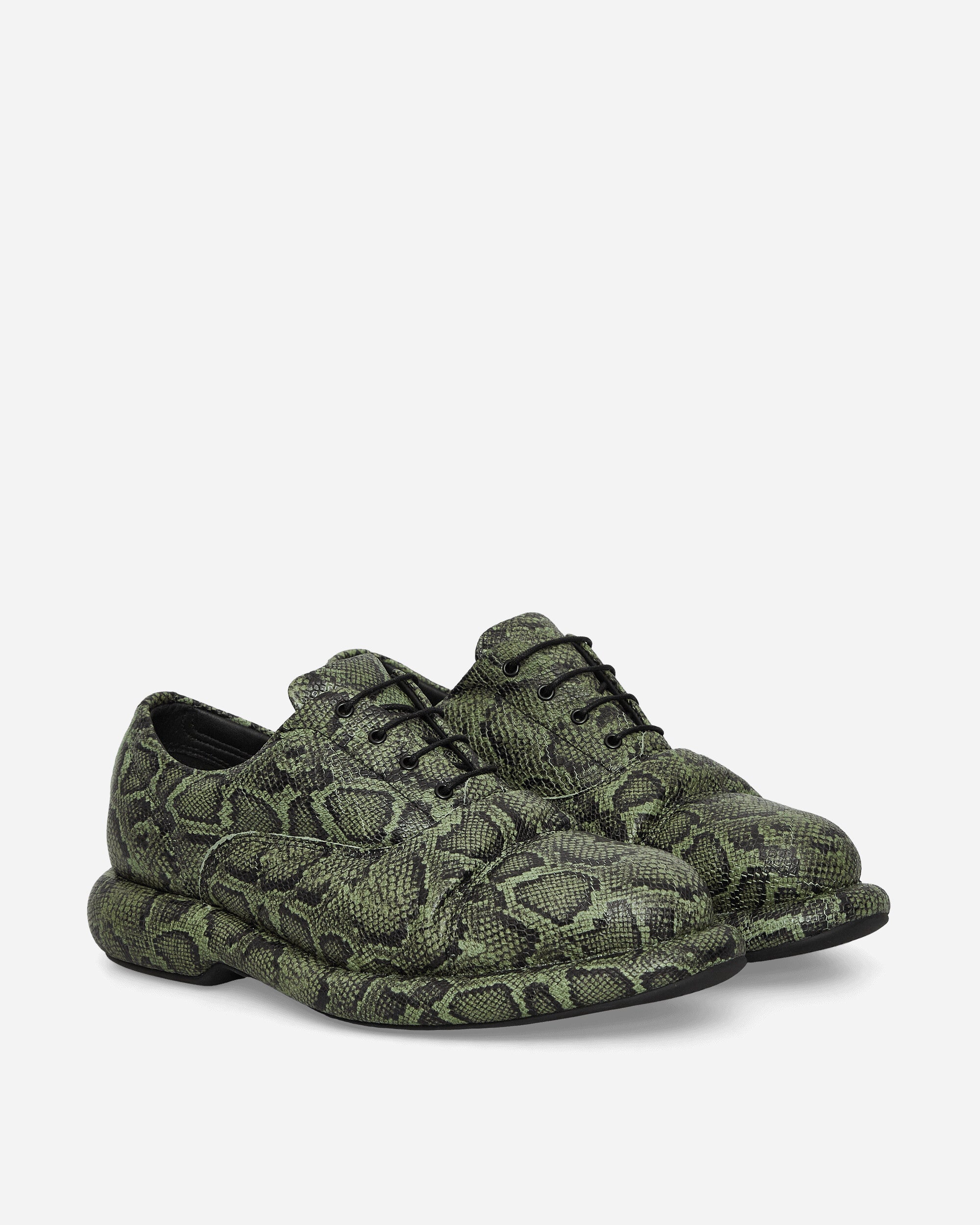 Martine Rose Leather Oxford Green Snake