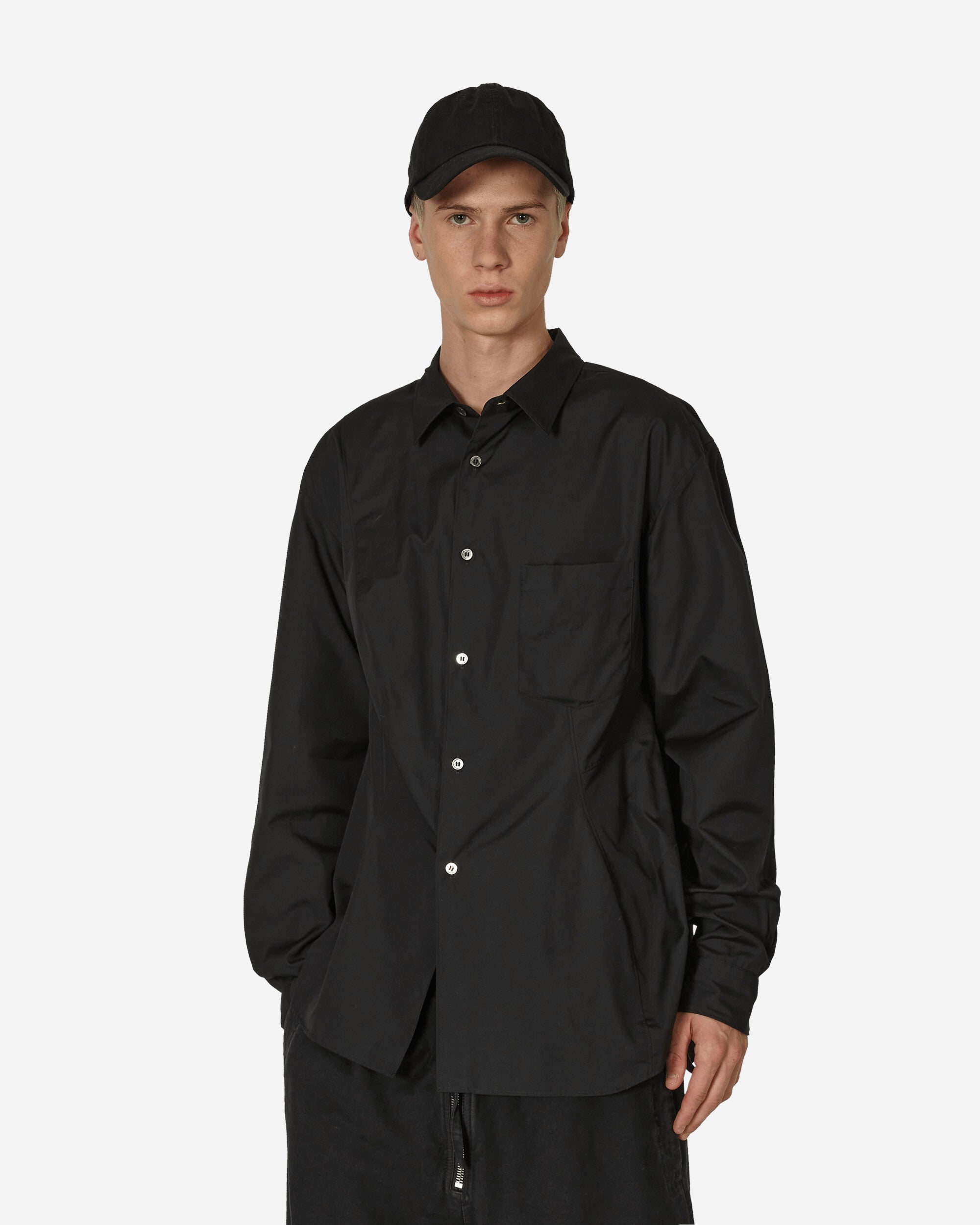 Panelled Longsleeve Shirt Black