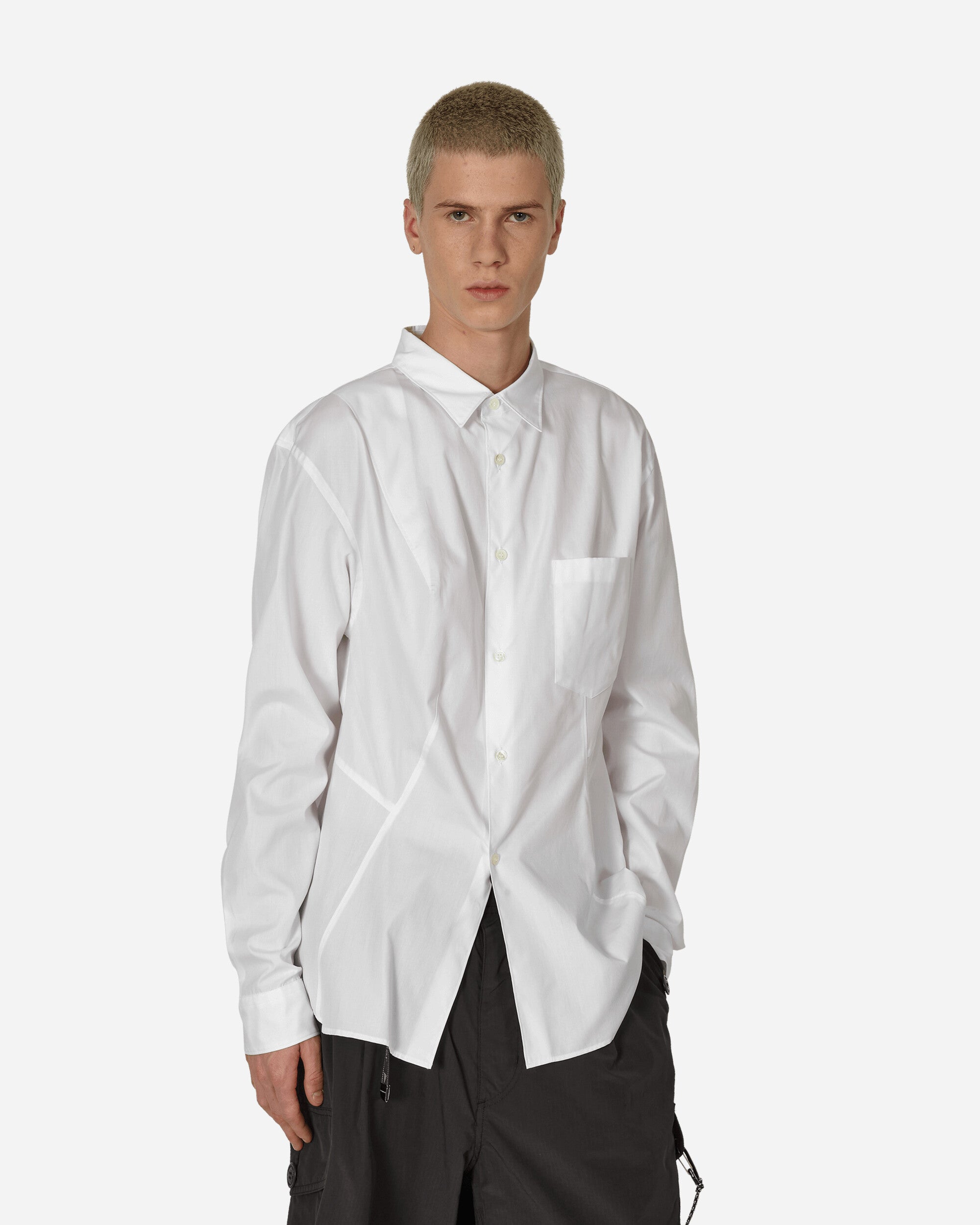 Panelled Longsleeve Shirt White