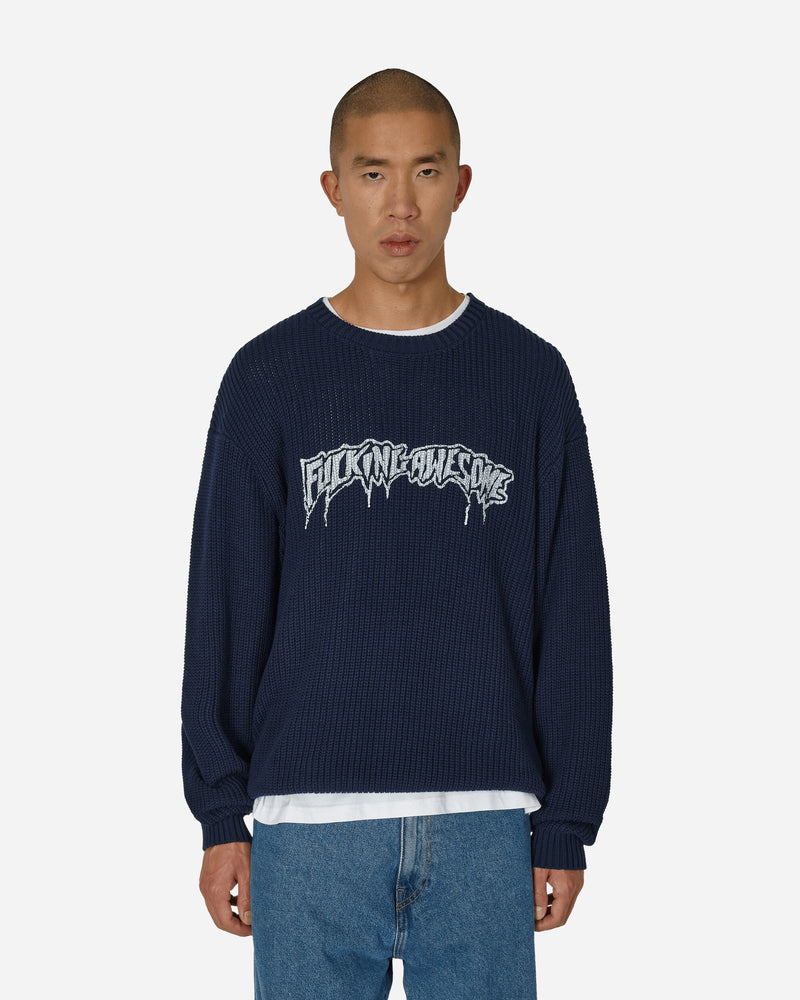 Drip Logo Crewneck Sweater Navy