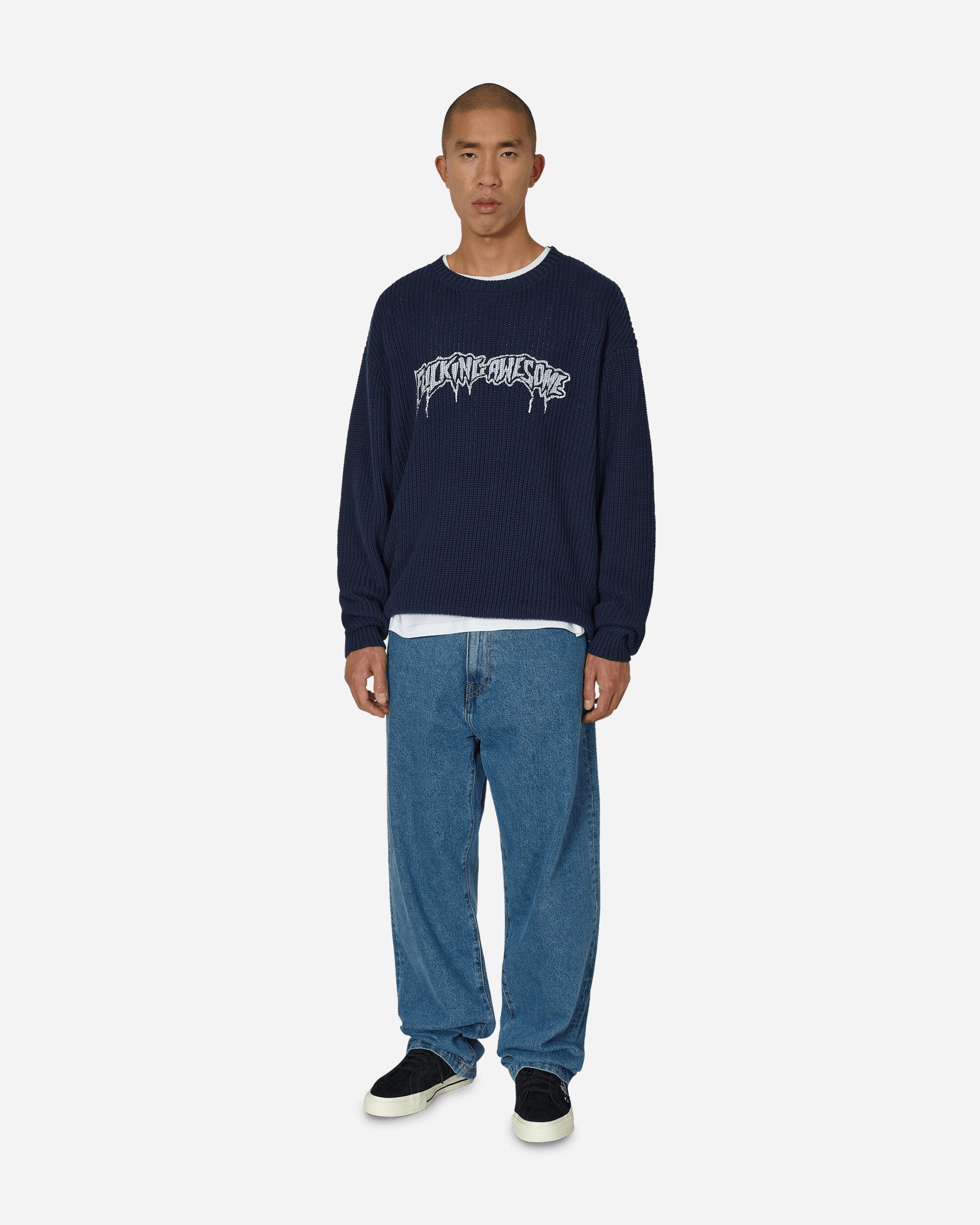 Drip Logo Crewneck Sweater Navy