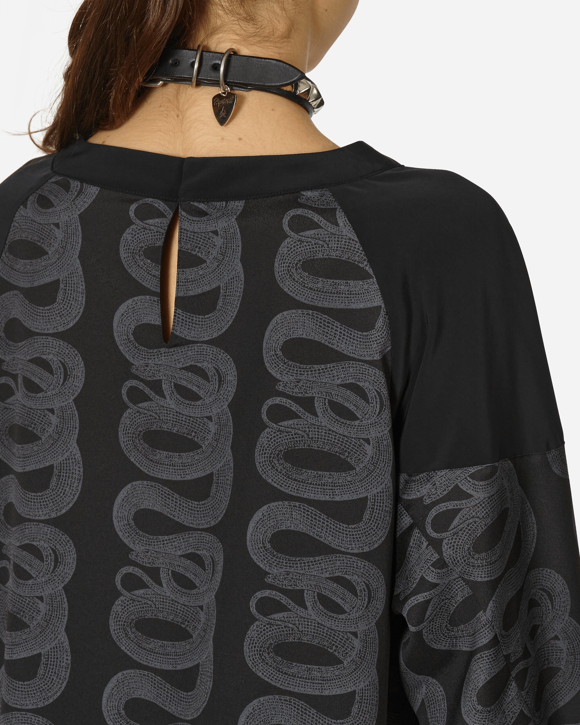 Hysteric Glamour Wmns Shirt Snake Loop Black T-Shirts Longsleeve 01233AH03 99