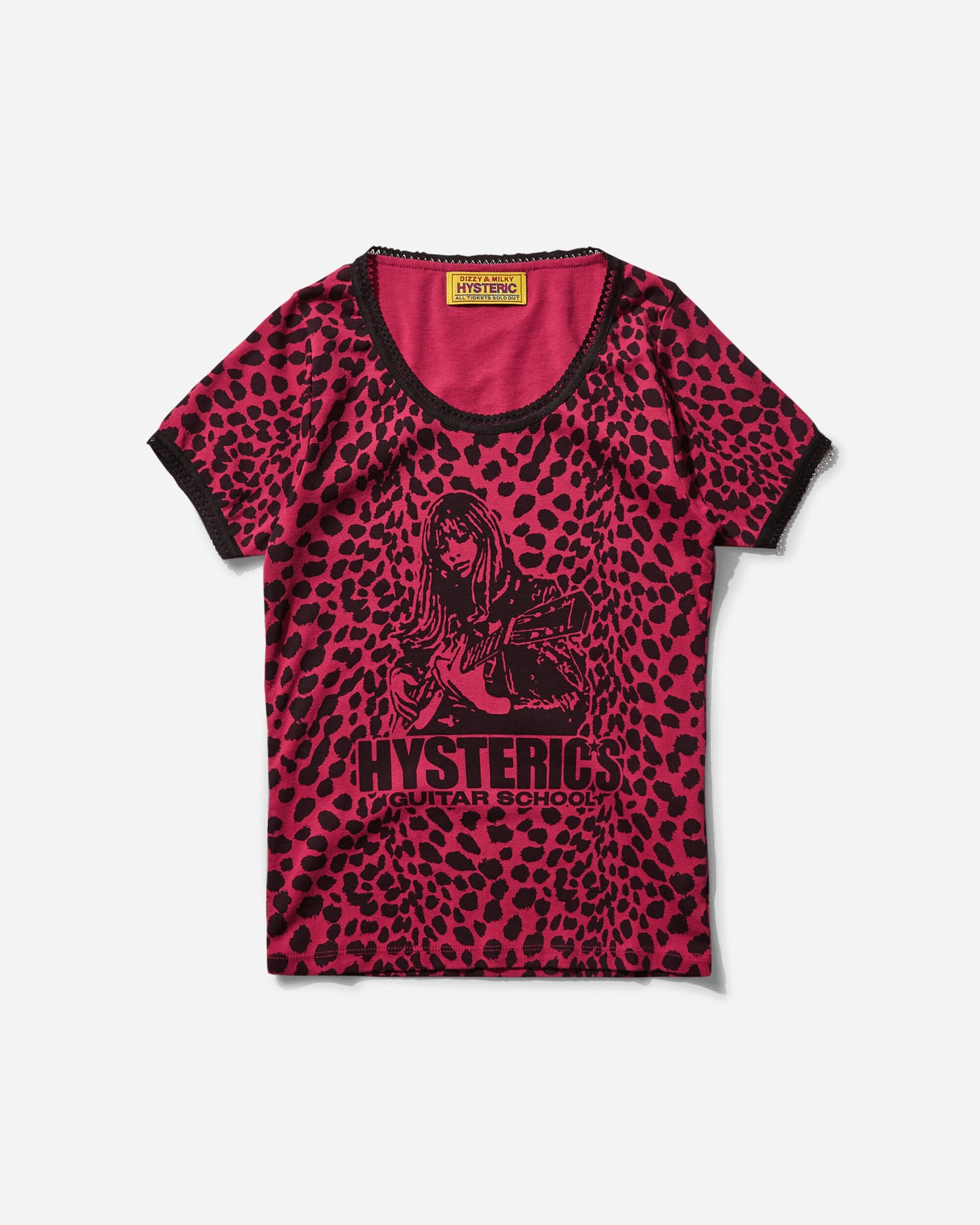 Hysteric Glamour Wmns Hysteric'S Guitar School Pink T-Shirts Shortsleeve CT049 A