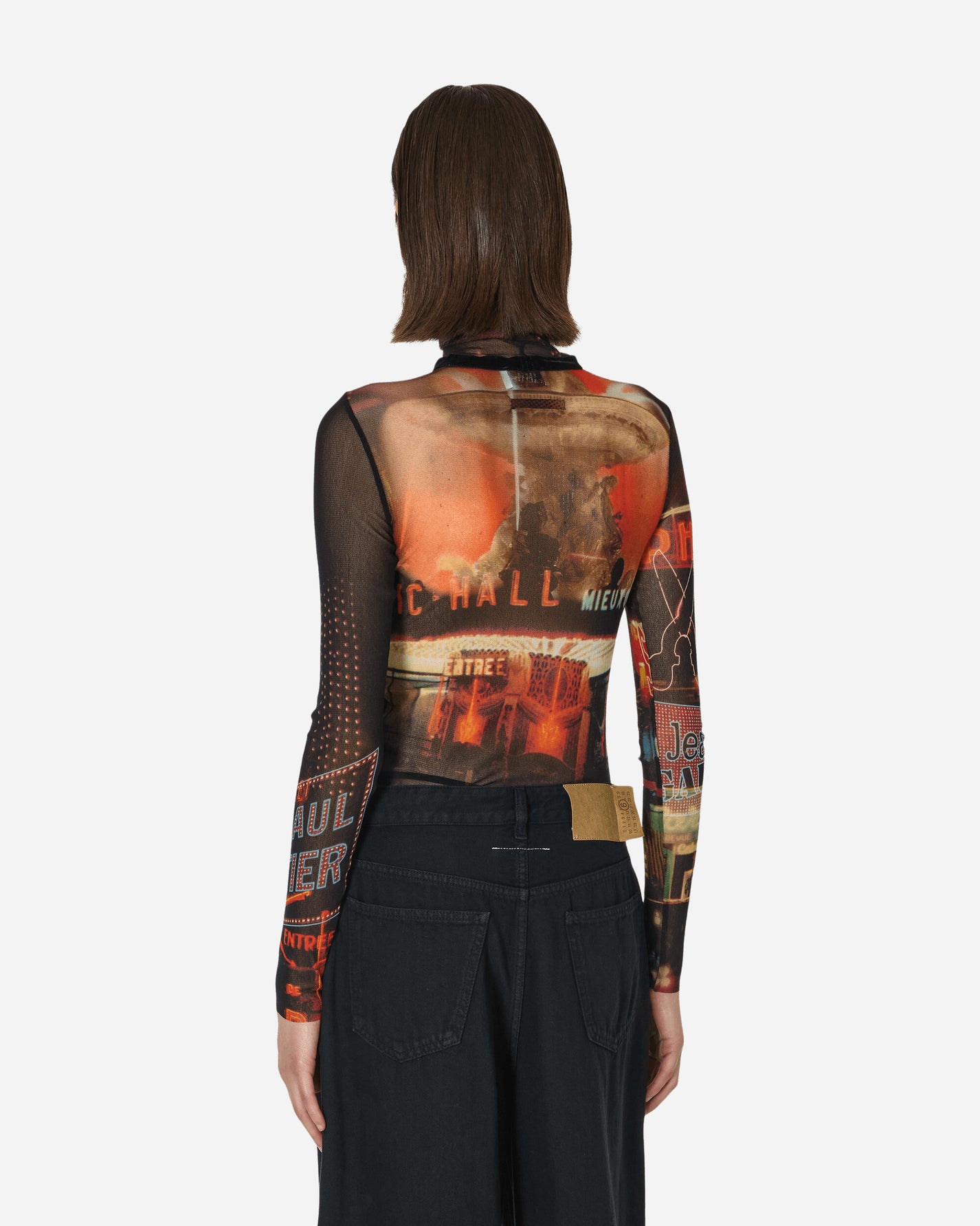 Jean Paul Gaultier Wmns Mesh Top Longsleeve Multi T-Shirts Longsleeve TO206-T552 00301550