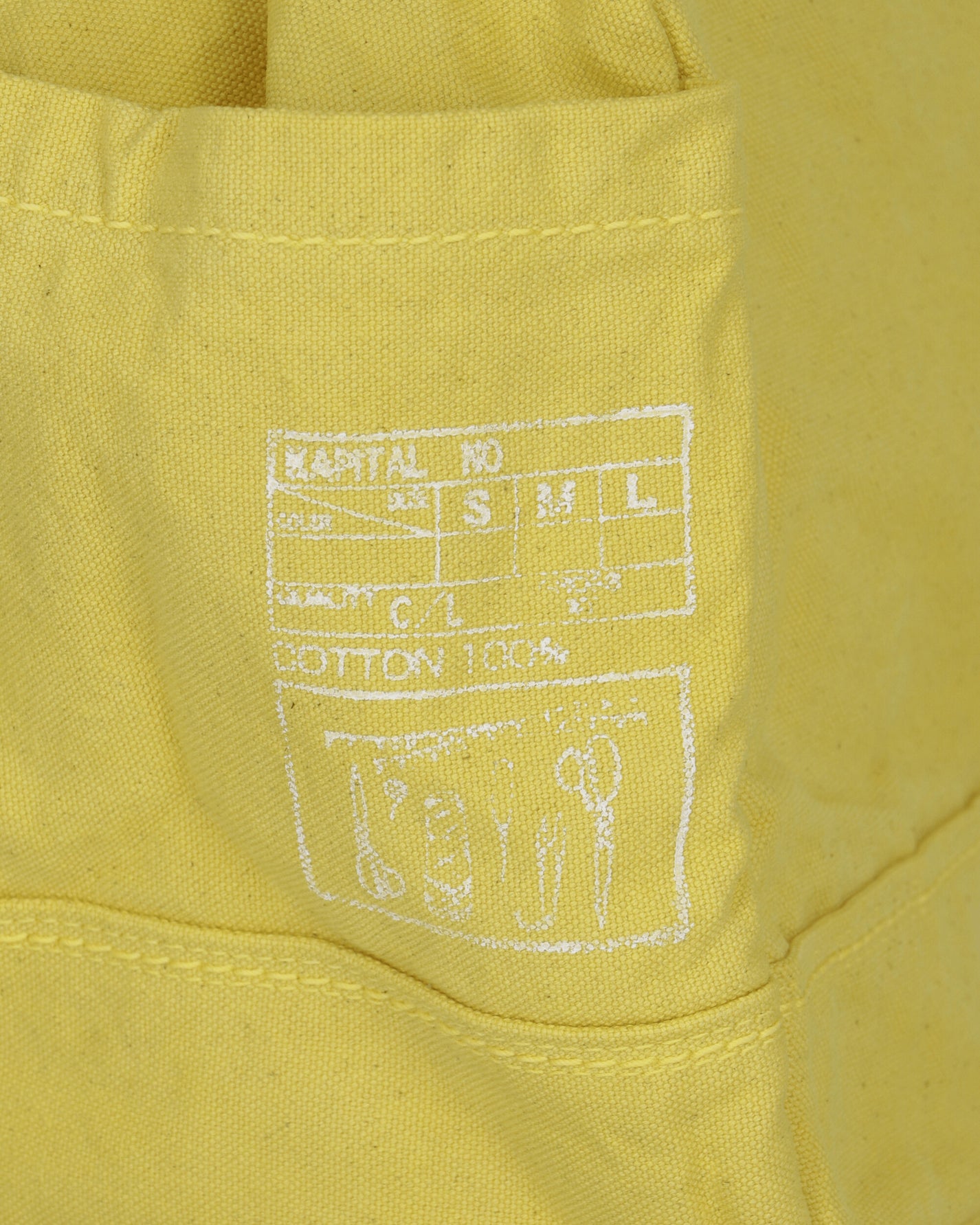 KAPITAL #6 Canvas Standard Tote (S) Lemonyellow Bags and Backpacks Tote Bags EK-1399XB 1