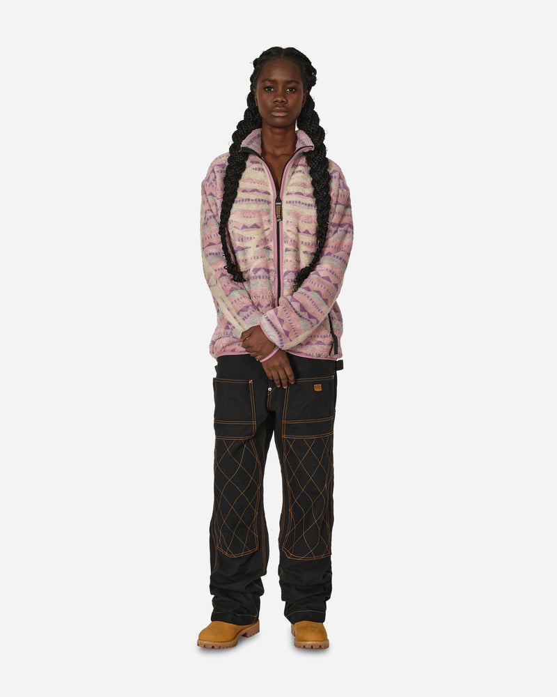 Ashland Stripe & Bone Fleece Zip Jacket Pink
