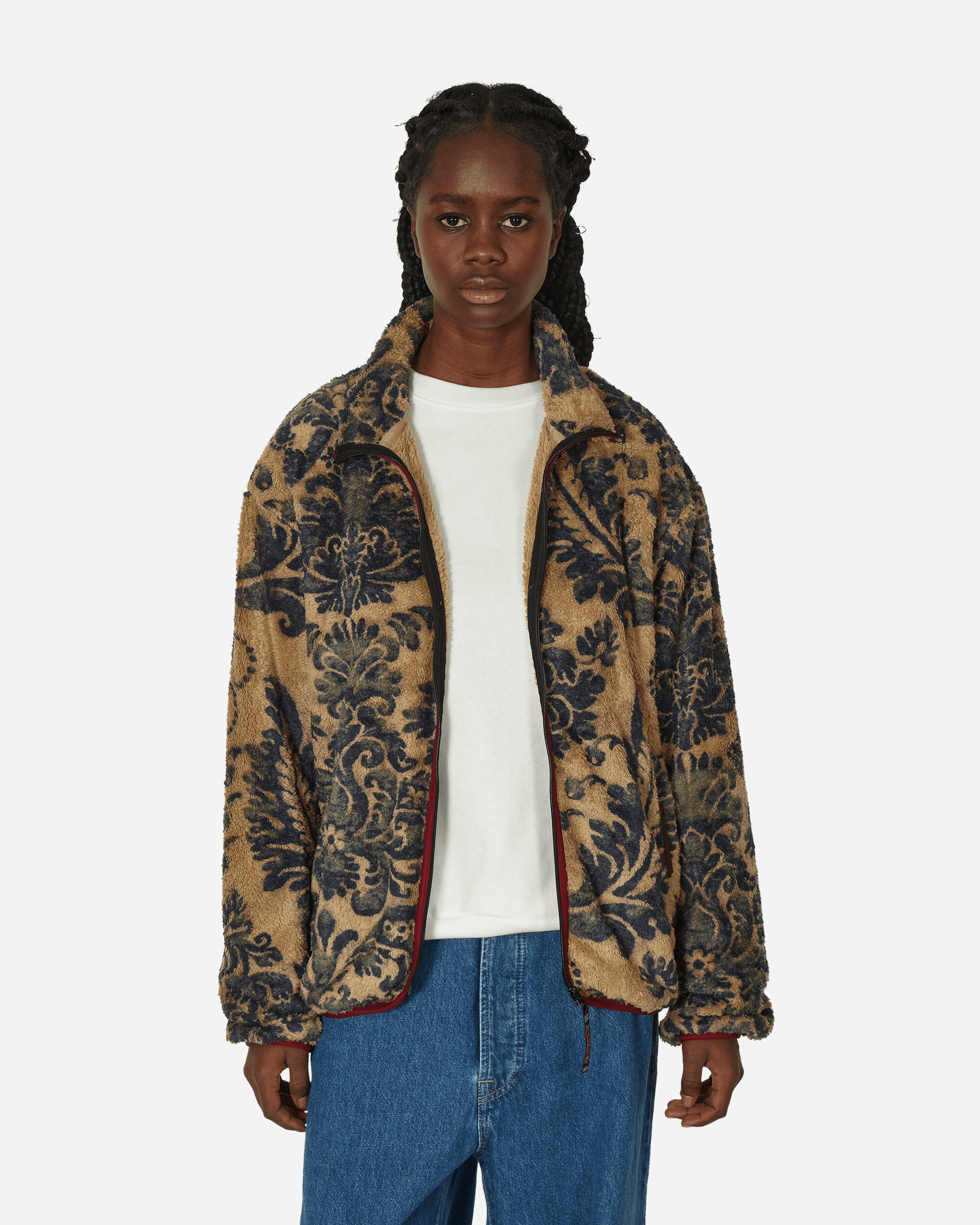 Damask Fleece Zip Jacket (Virgin Mary) Beige