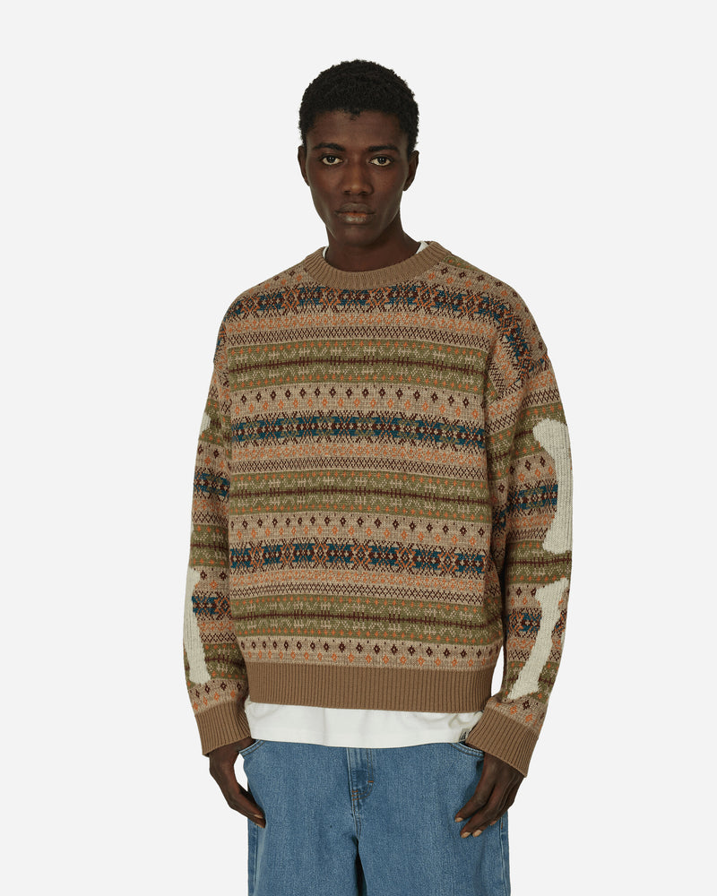 KAPITAL 7G Wool Fairisle Bone Crew Sweater Orange Knitwears Sweaters K2310KN134 1