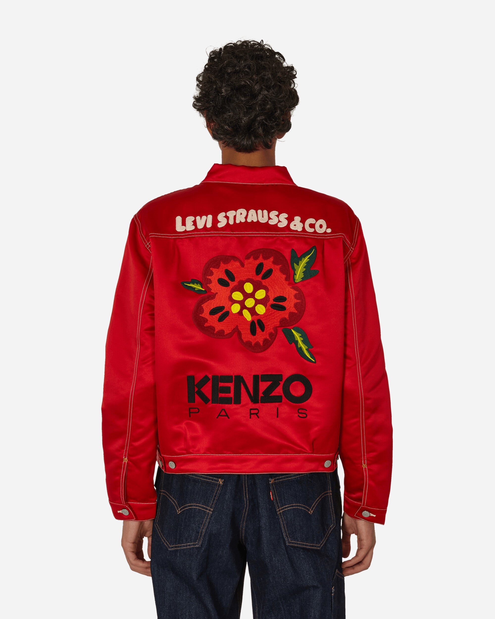 KENZO Paris Kenzo X Levi'S Type Ii Satin Trucker Jacket Cherry Coats and Jackets Jackets FD65VE301LE8 22
