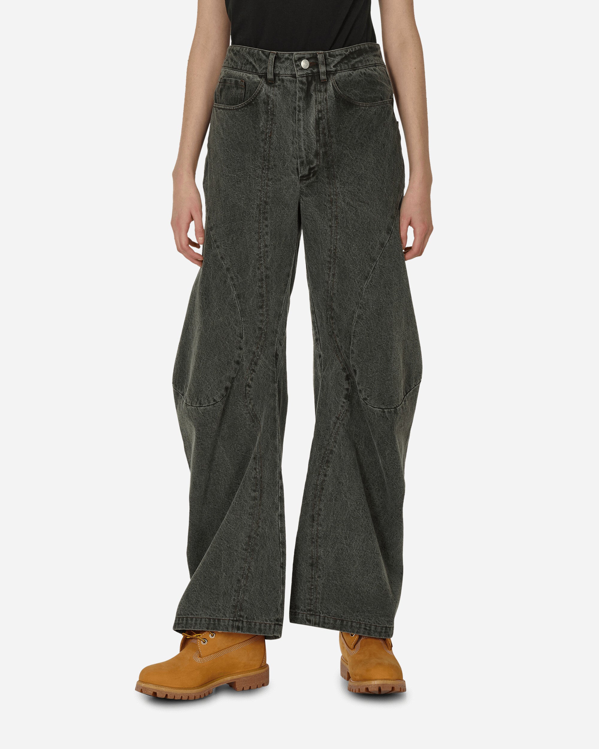 David Engineered Flare Jeans Charcoal