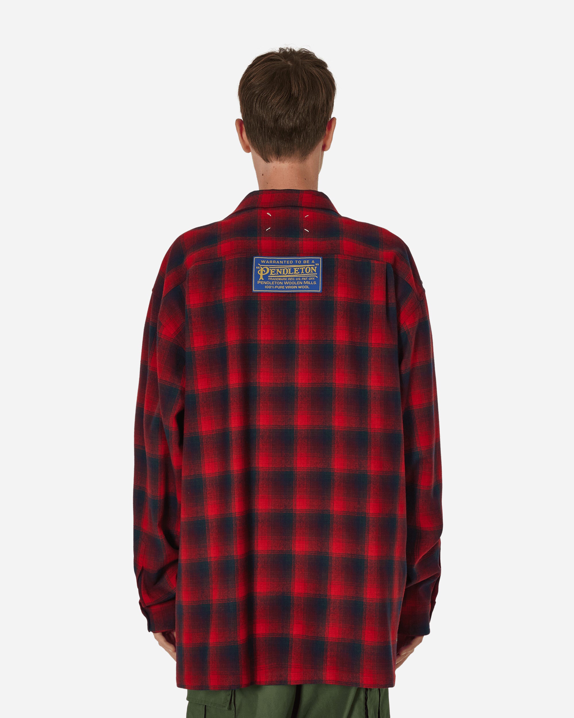 Maison Margiela Long-Sleeved Shirt Xpendleton Red Shirts Longsleeve Shirt S67DT0010 001F