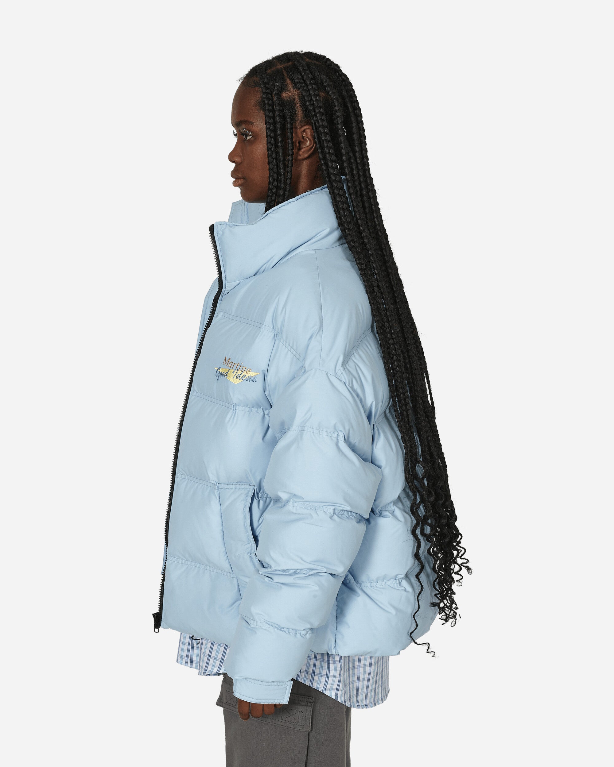 Martine Rose Doll Puffer Icy Blue Coats and Jackets Down Jackets MRAW23-731 001