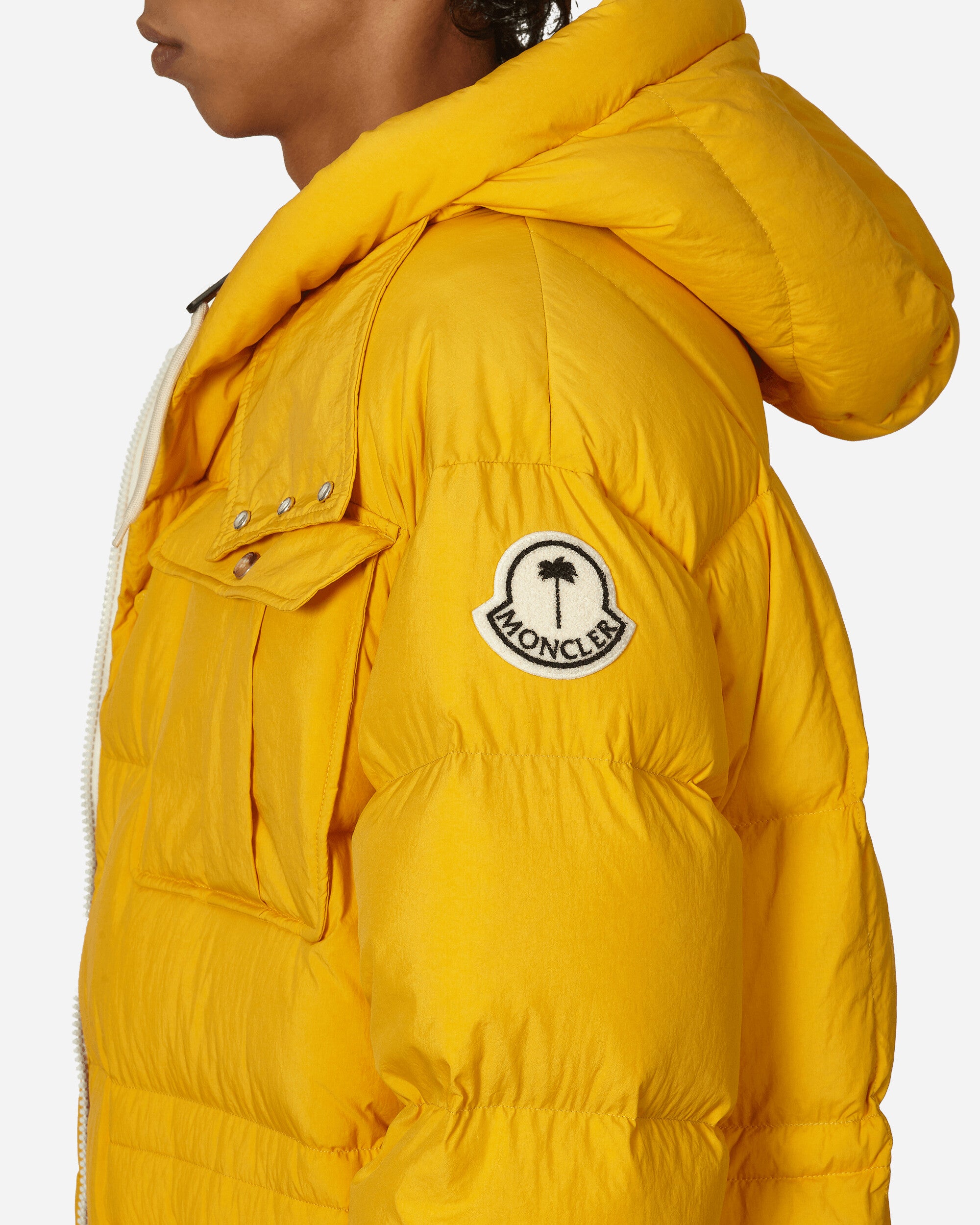 Moncler Genius Pentaflake Long Parka X Palm Angels Yellow Coats and Jackets Parka Jackets 1C00002M3377 130