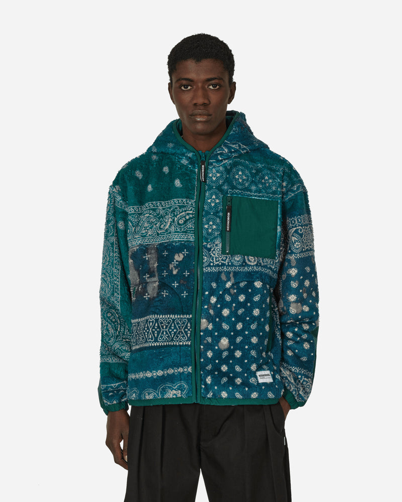 Bandana Pattern Fleece Jacket Green