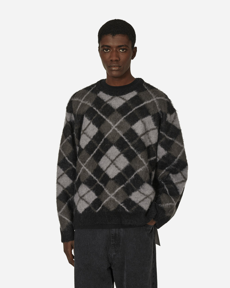 Argyle Pattern Mohair Sweater Black