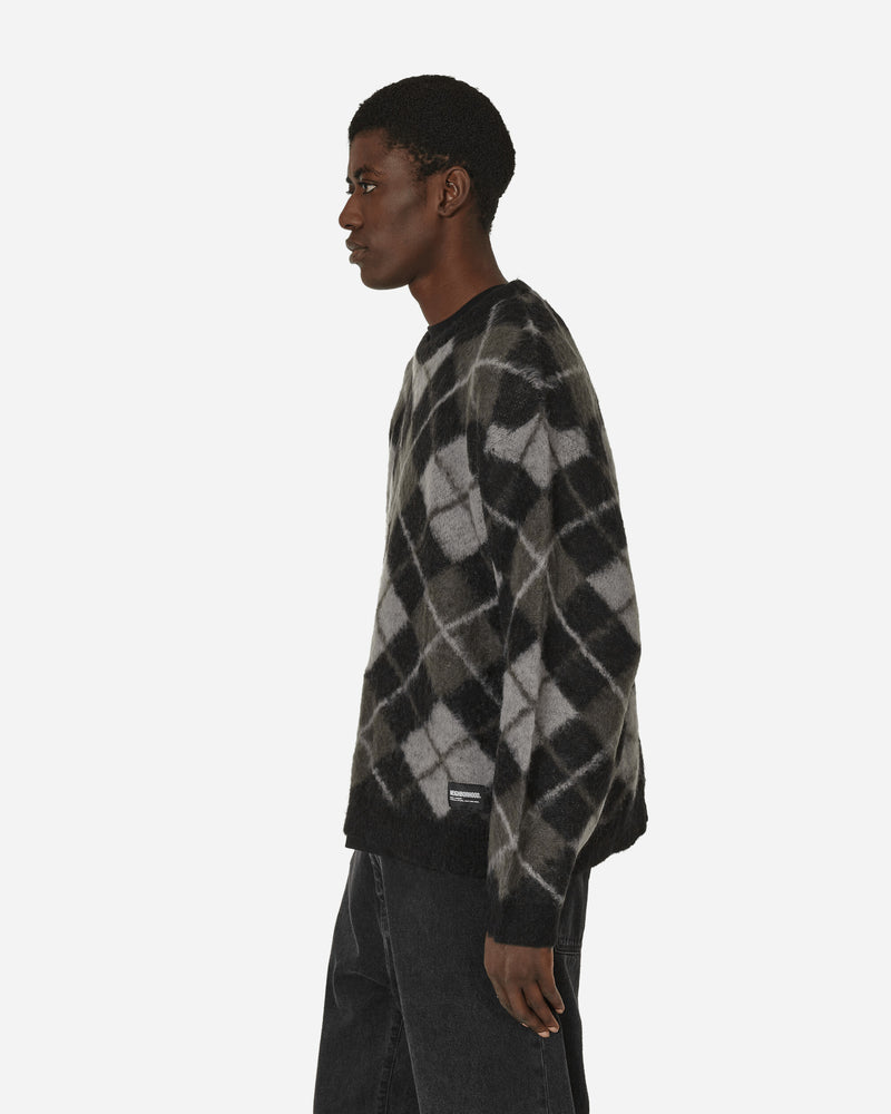 Neighborhood Argyle Pattern Mohair Sweater Black Knitwears Sweaters 232FUNH-KNM03 BK