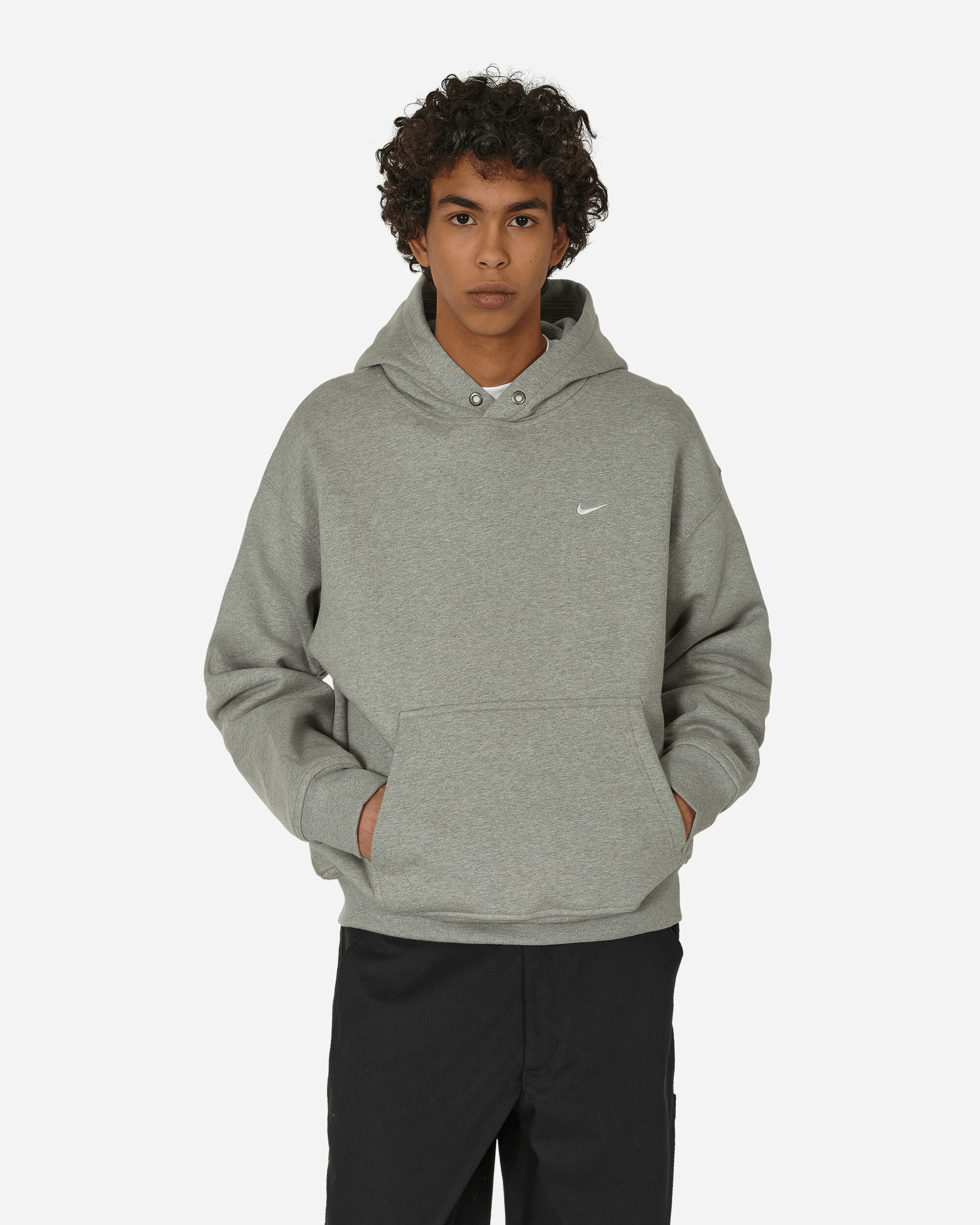 NIKE SOLO SWOOSH FLEECE PULLOVER HOOD - THUNDER BLUE/WHITE