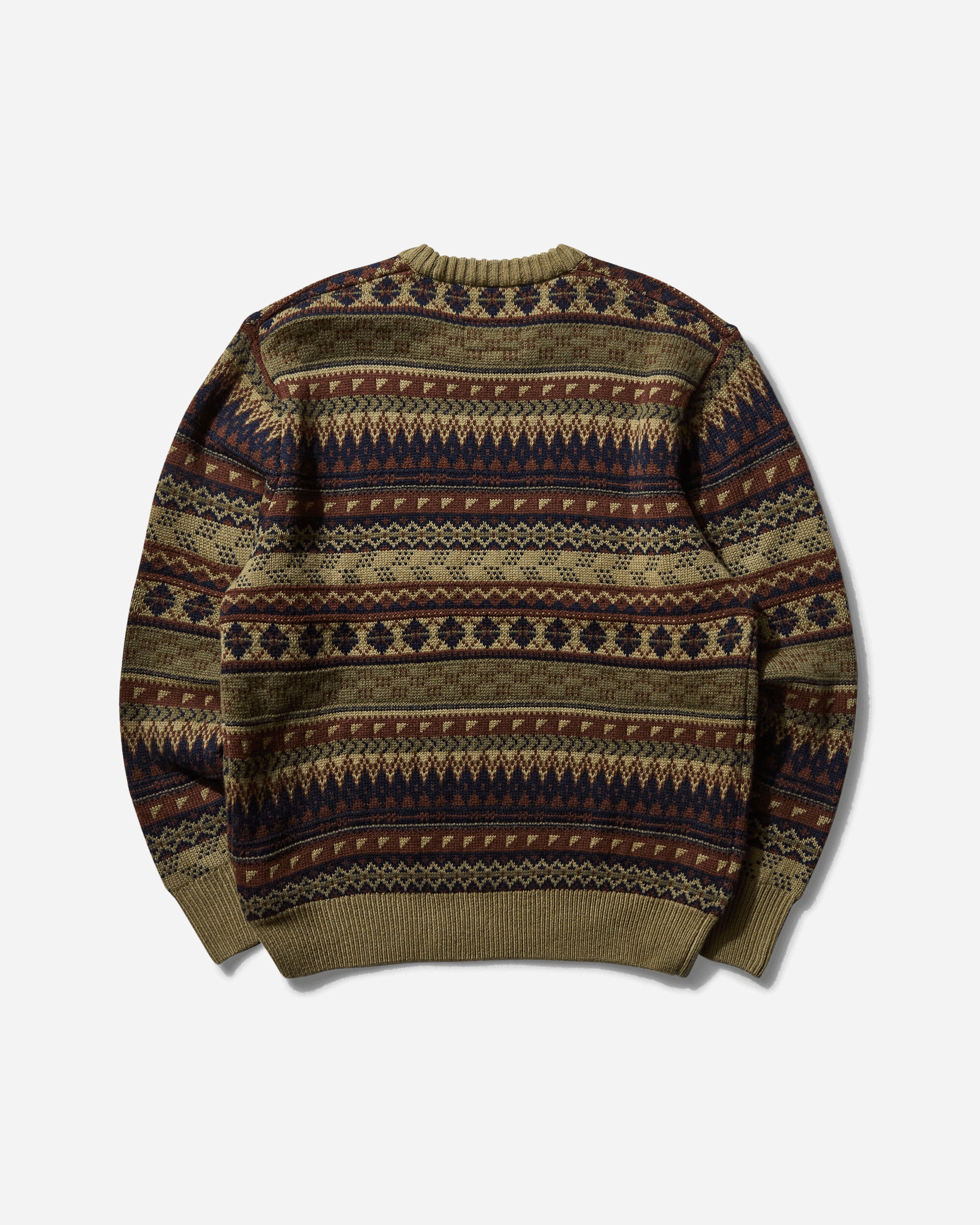 Nike M Nl Fair Isle Crew Sweater Neutral Olive Knitwears Sweaters FZ0125-276