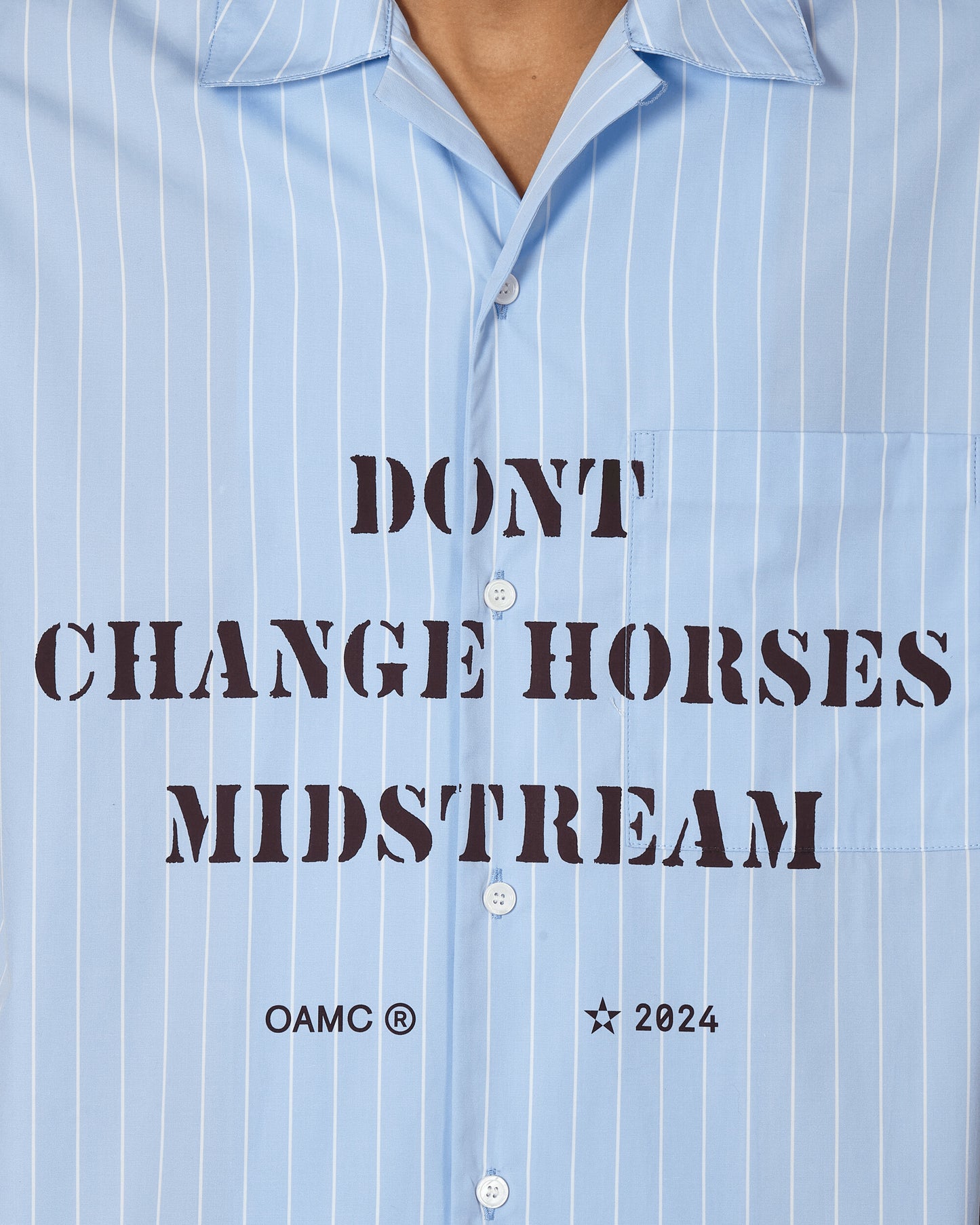 OAMC Kurt Shirt, Stripes Light Blue T-Shirts Polo 24E28OAU98 059