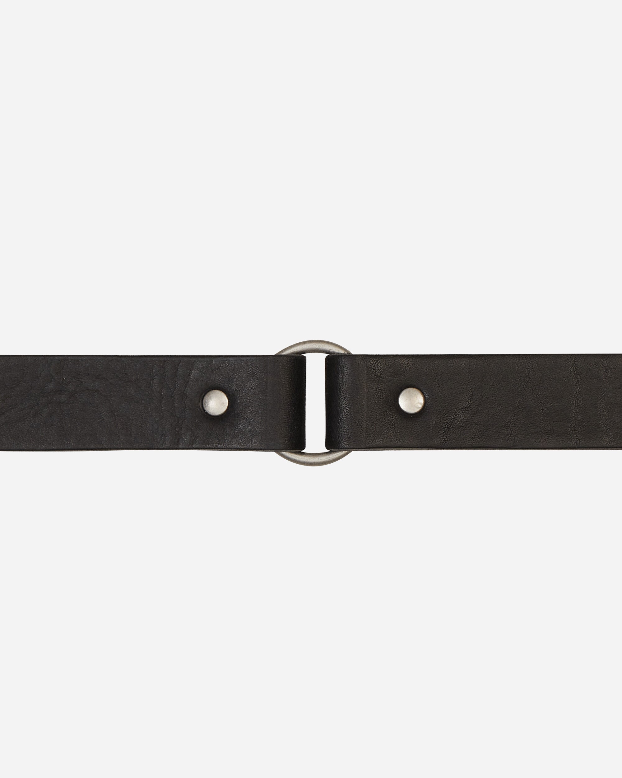 Our Legacy 2.5 Cm Ring Belt Grizzly Black Leather Belts Belt A22482GB 001