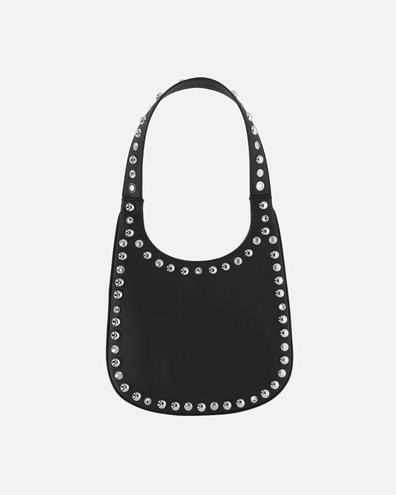 Panconesi Wmns Diamanti Saddle Bag M Onyx Black Bags and Backpacks Clutches BG001 S