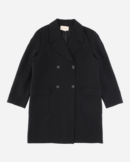 Pezze Vintage Wmns Caractère Double Breasted Wool Coat Black Coats and Jackets Coats 0572416 1