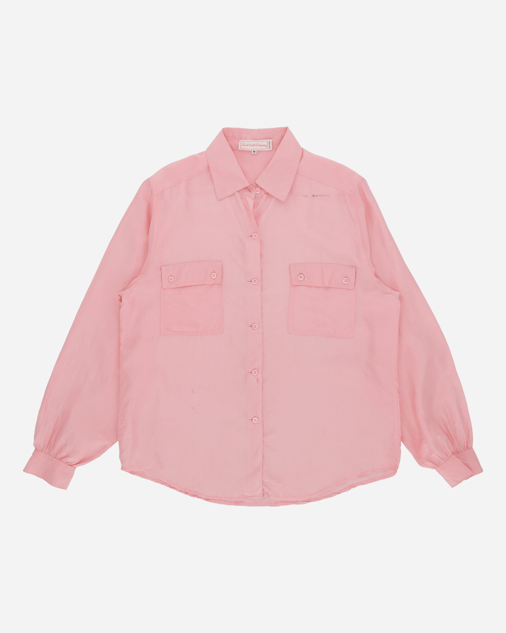 Pezze Vintage Wmns Best Silk Company Pink 100% Silk Shirt Pink Shirts Longsleeve Shirt 0272411 1