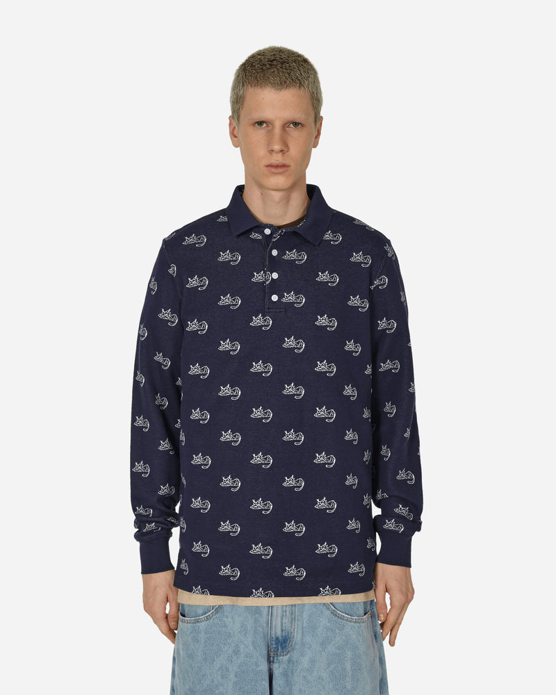 Noah Jacquard Polo Navy