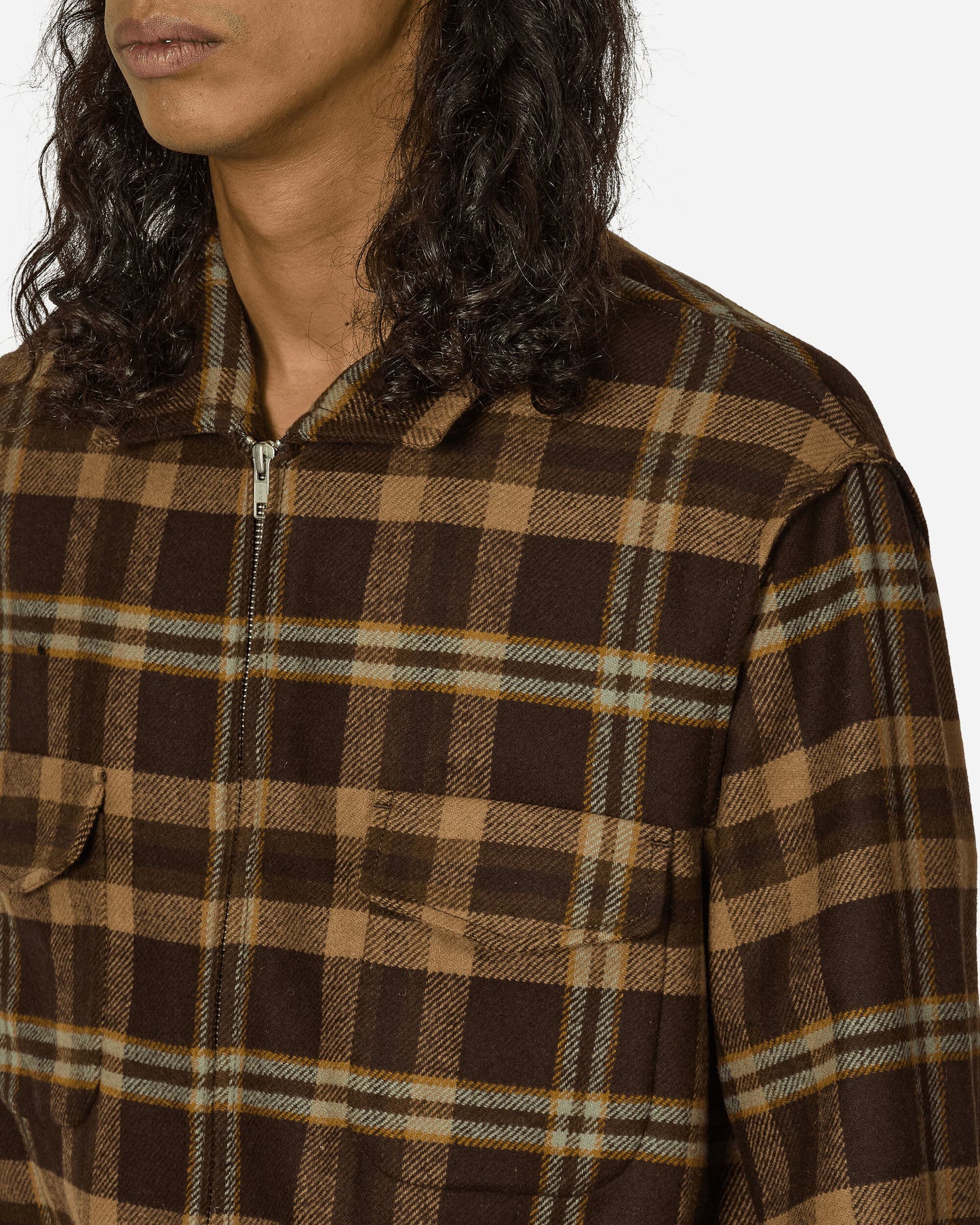 Random Identities Tartan Simmo Vintage Zip Up Brown Sweatshirts Zip-Ups RAN04J006 BLACK