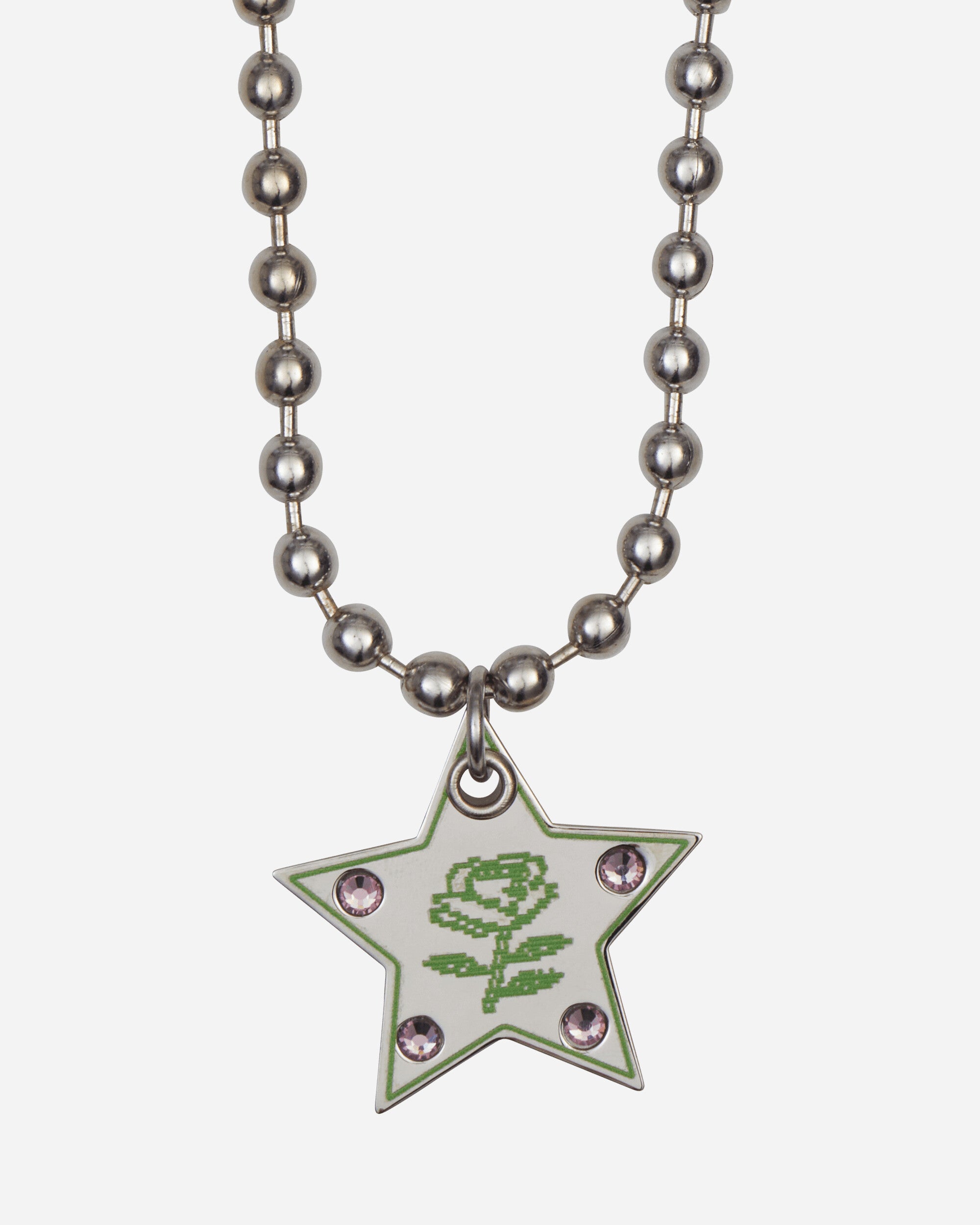 Safsafu Wmns Super Star Necklace Silver/Green Jewellery Necklaces 1-24-N1 SG