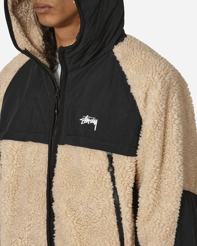 Stüssy Sherpa Paneled Hooded Jacket Beige Coats and Jackets Fleece Jackets 118530 1032