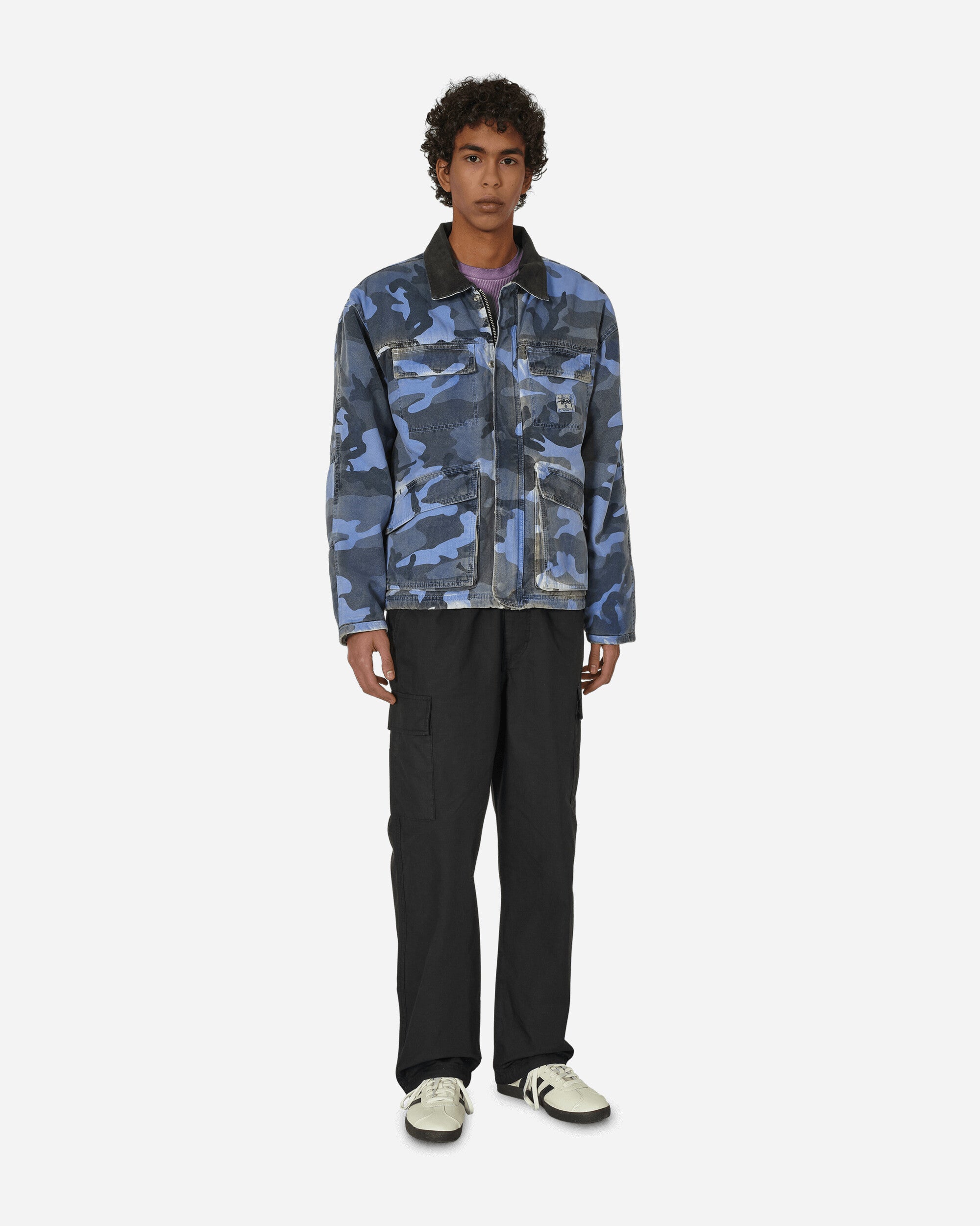 Washed Canvas Shop Jacket Blue Camo