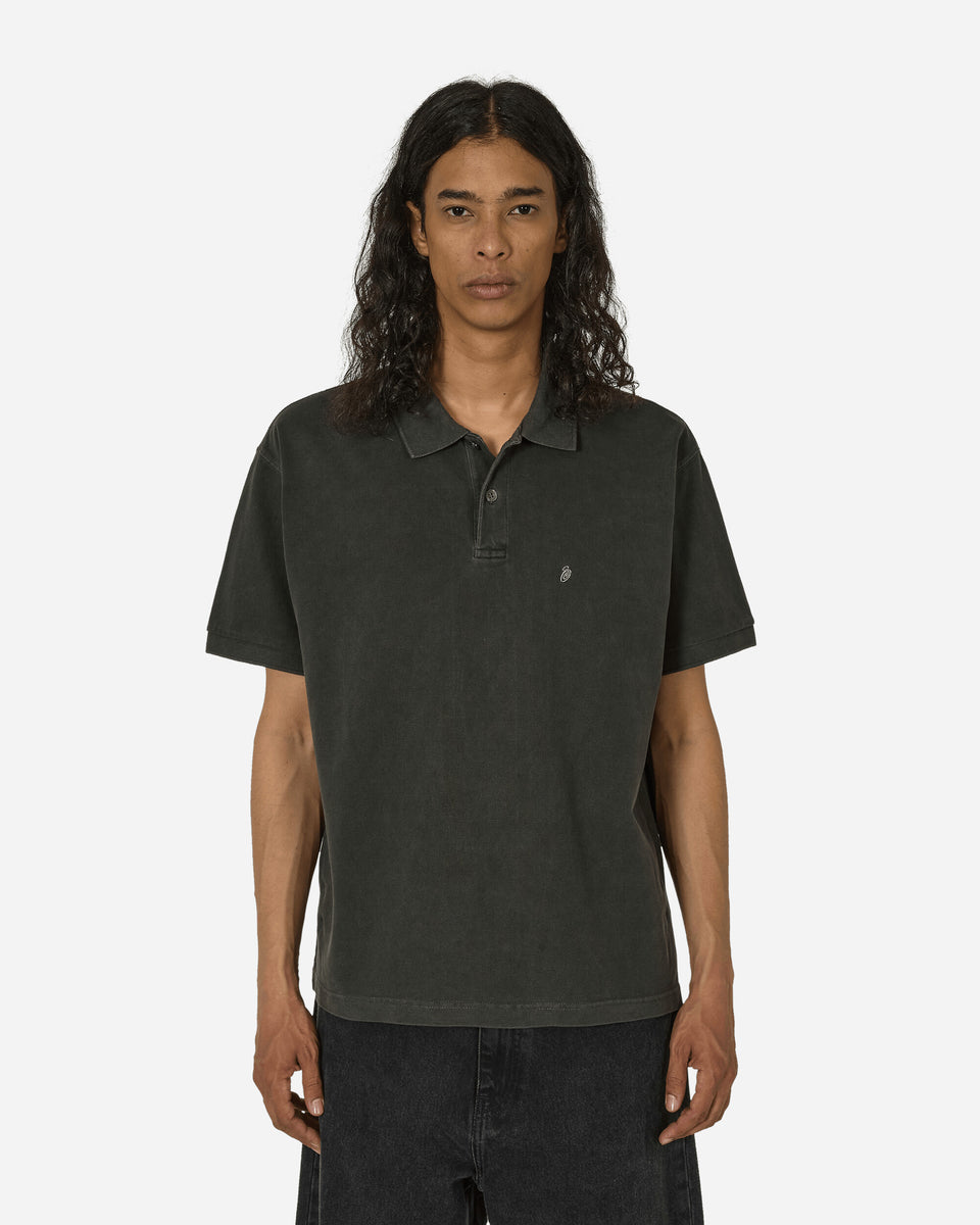 Stüssy Pigment Dyed Pique Polo Black - Slam Jam® Official Store